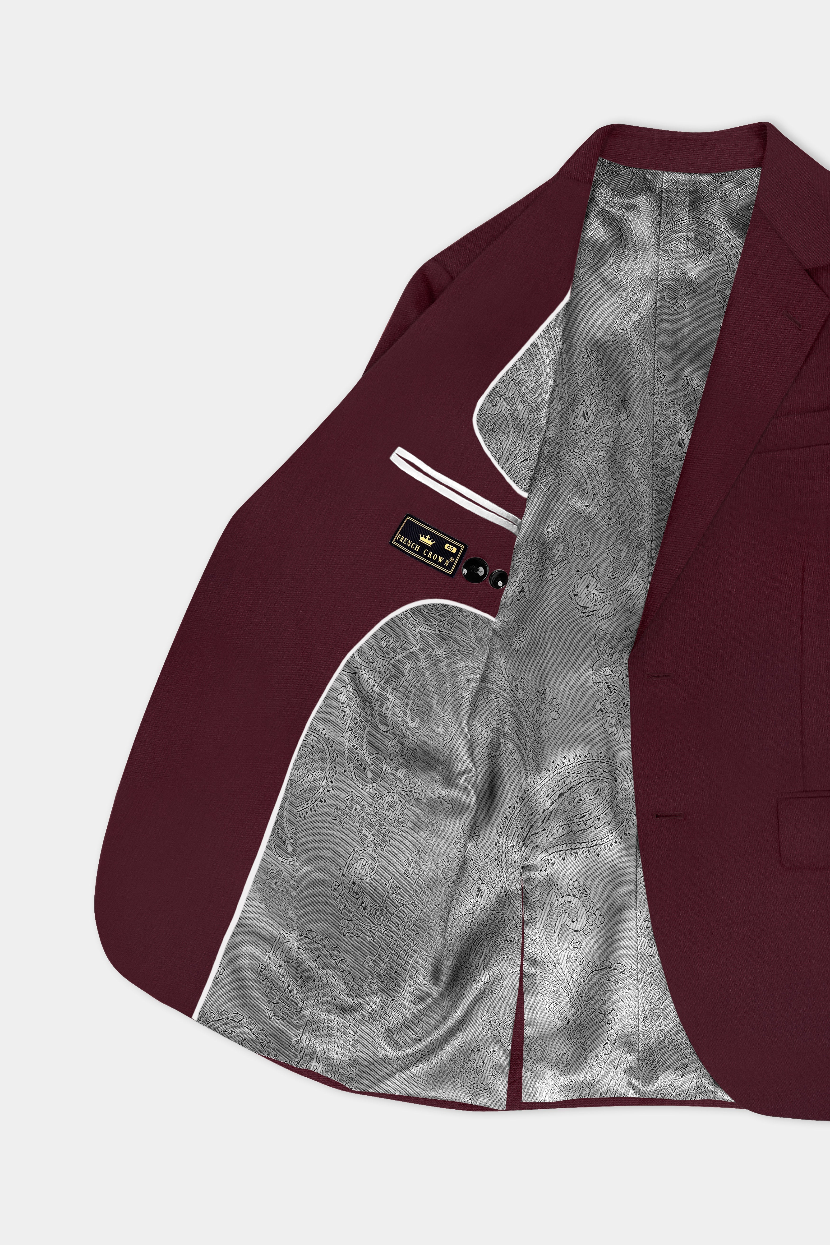 Merlot-Wine Berry Solid Wool Rich Single Breasted Slight Stretch Suit