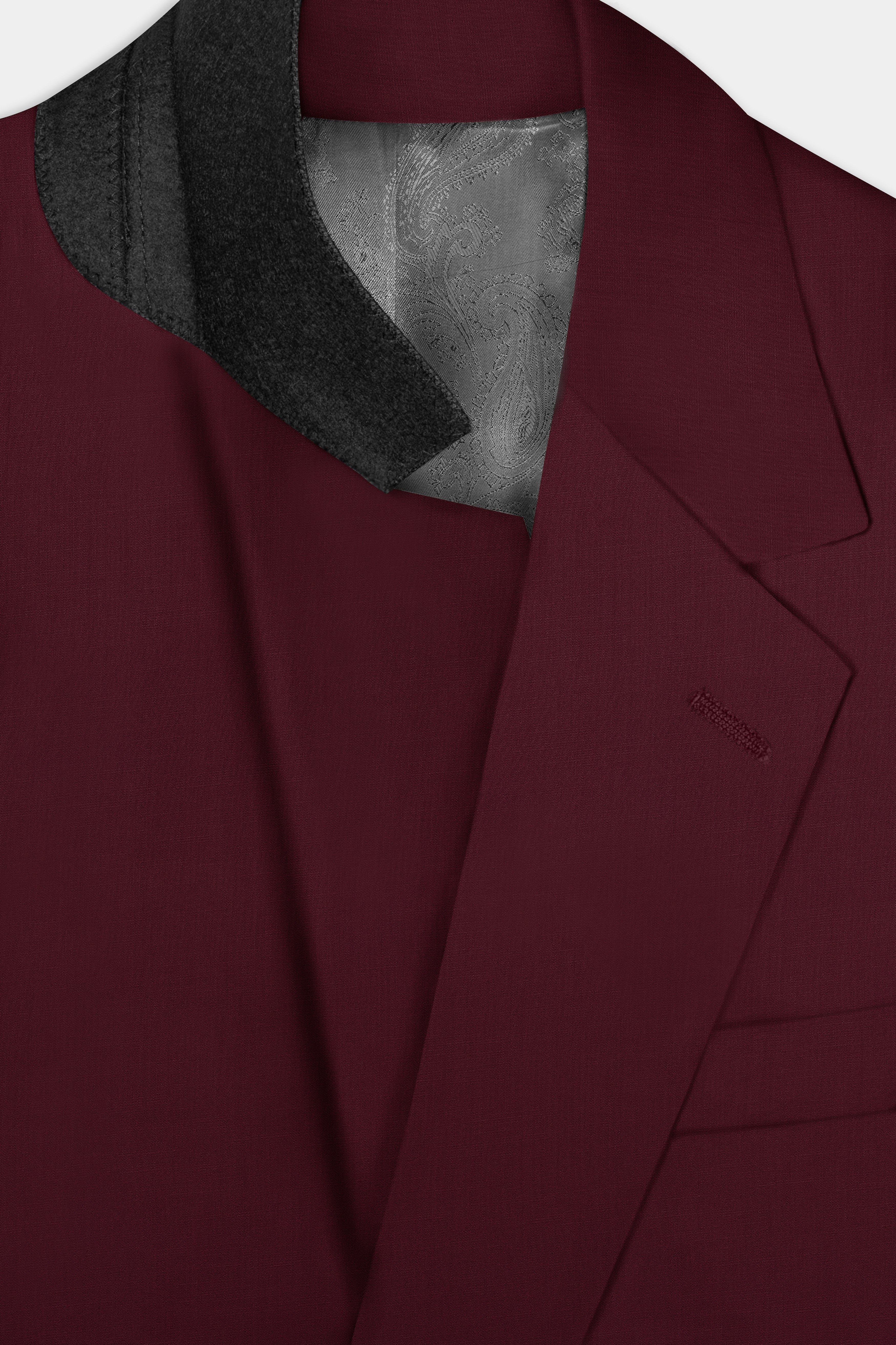 Merlot-Wine Berry Solid Wool Rich Single Breasted Suit