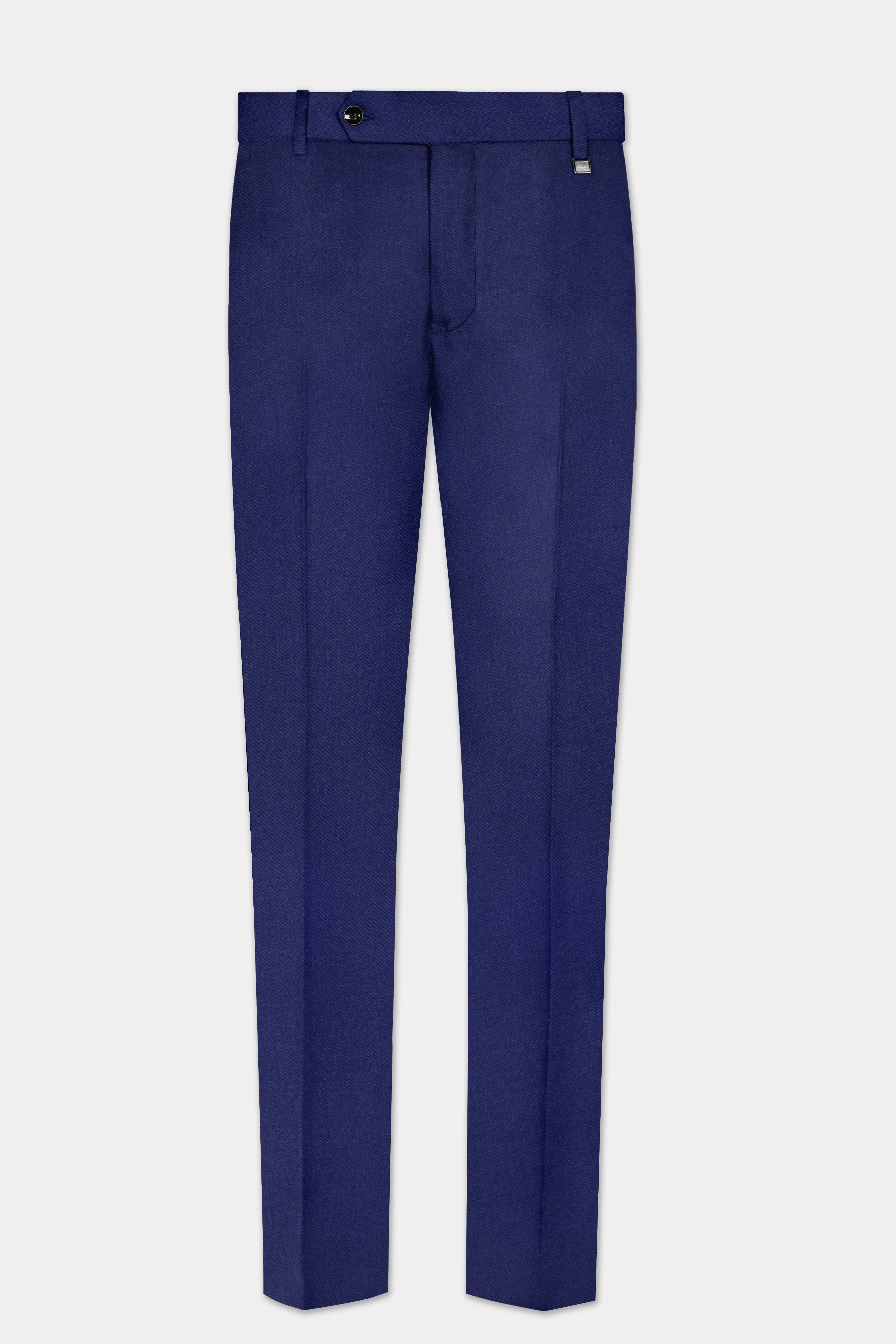 Celestia-Zodiac Blue Solid Wool Rich Single Breasted Suit