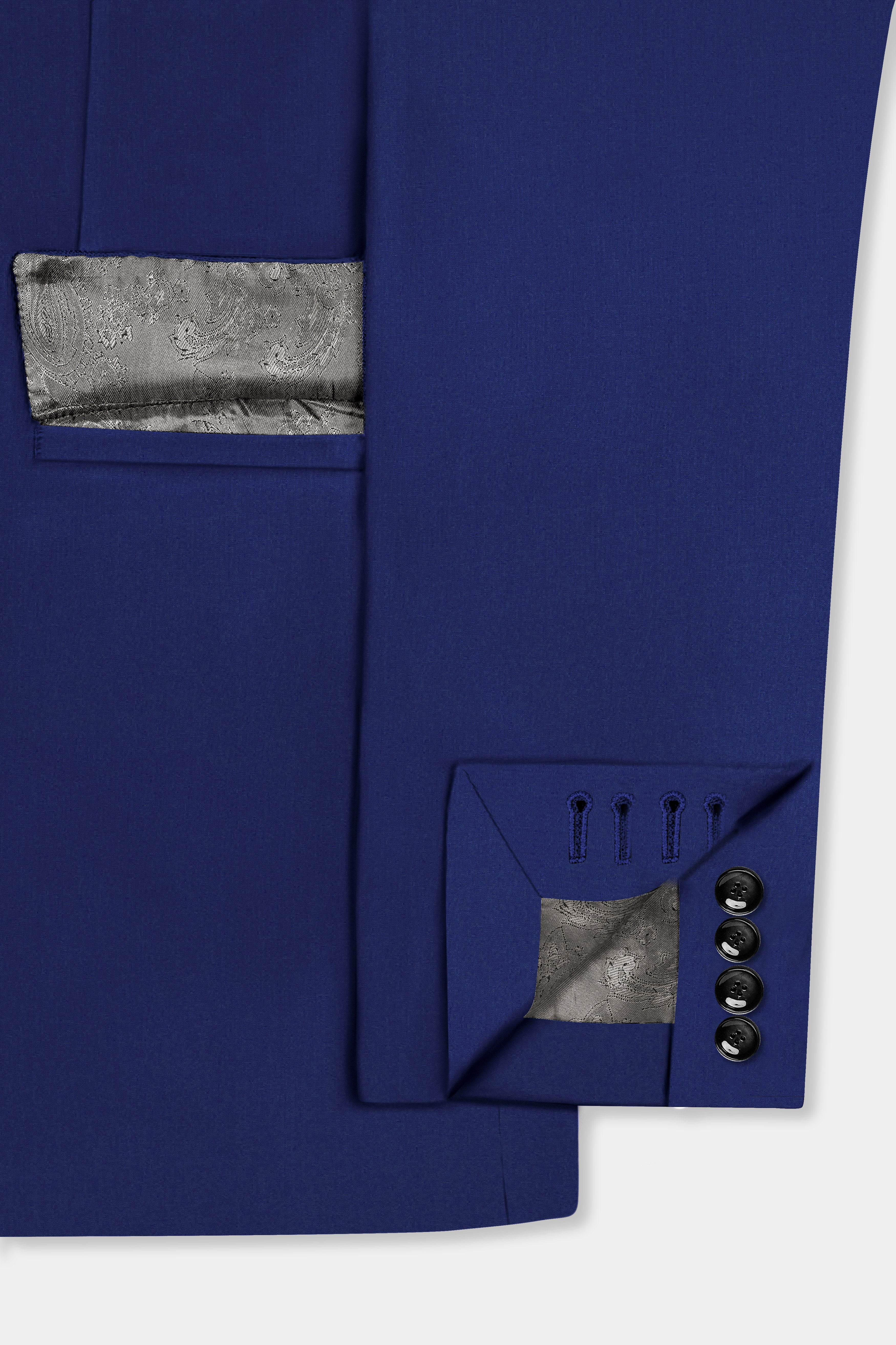 Celestia-Blue Solid Wool Rich Single Breasted Slight Stretch Suit