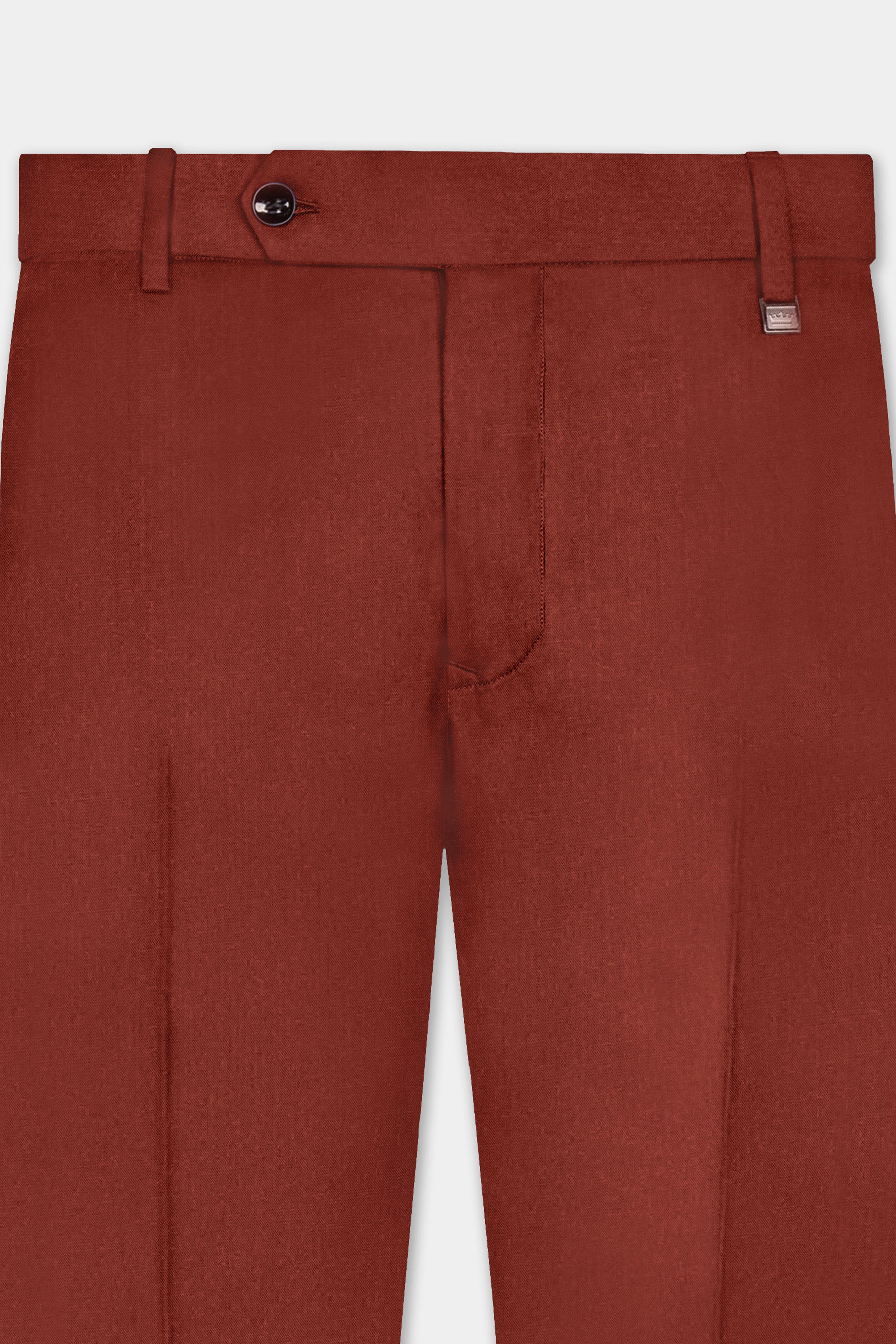 Inferno Rust-Brick Red Solid Wool Rich Tuxedo Slight Stretch Suit