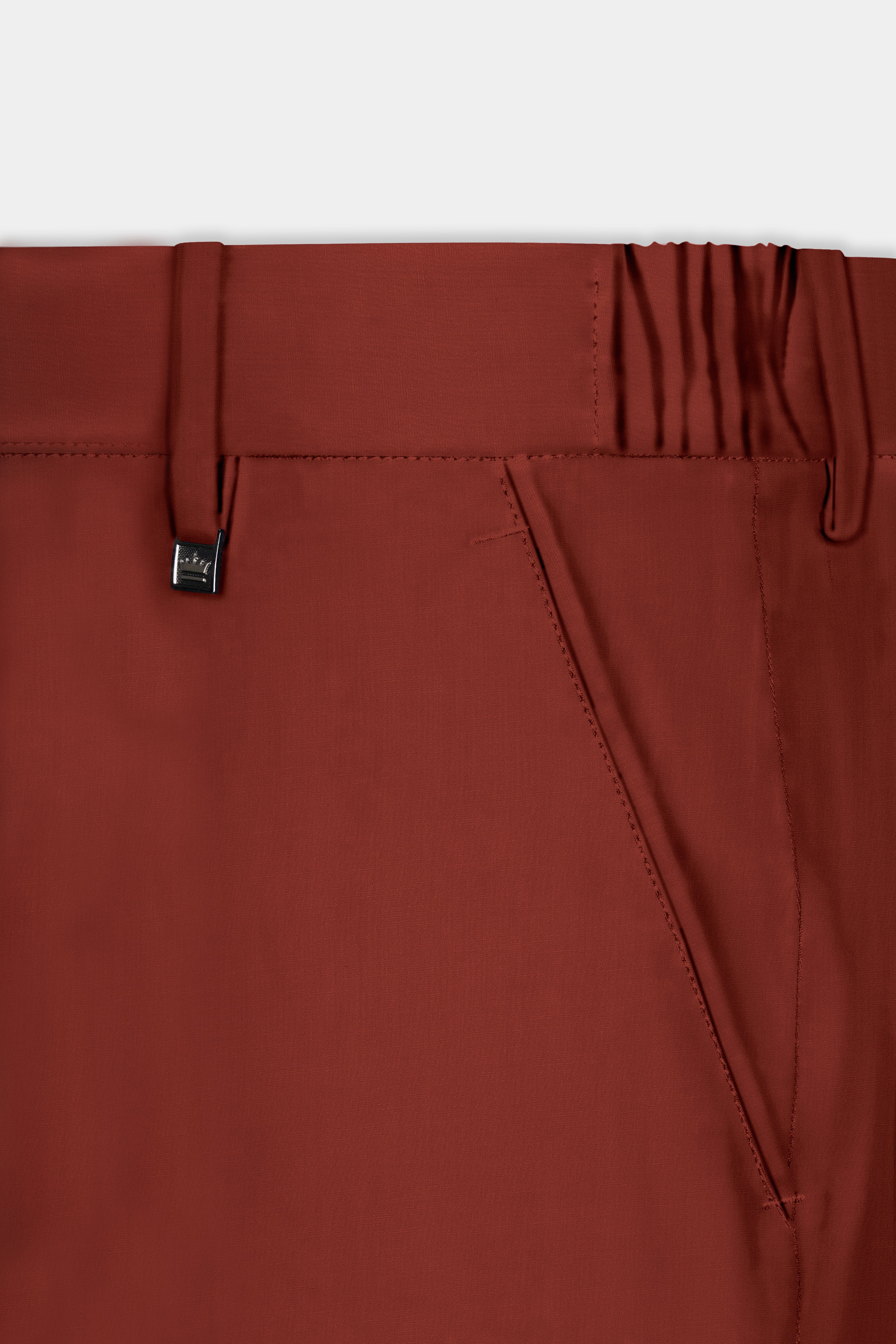 Inferno Rust-Brick Red Solid Wool Rich Tuxedo Slight Stretch Suit
