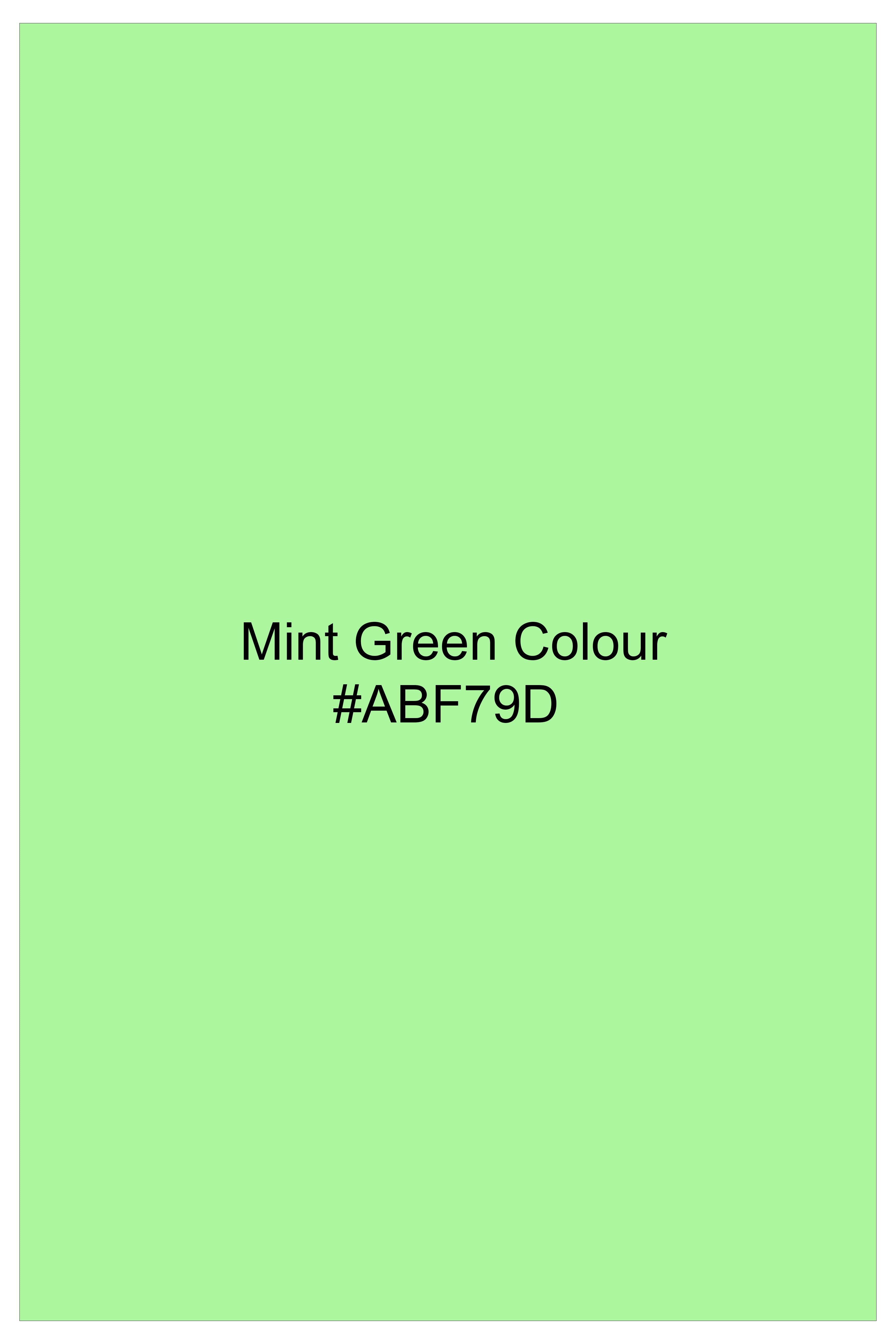 Emerald-Mint Green Solid Wool Rich Cross Placket Bandhgala Slight Stretch Suit