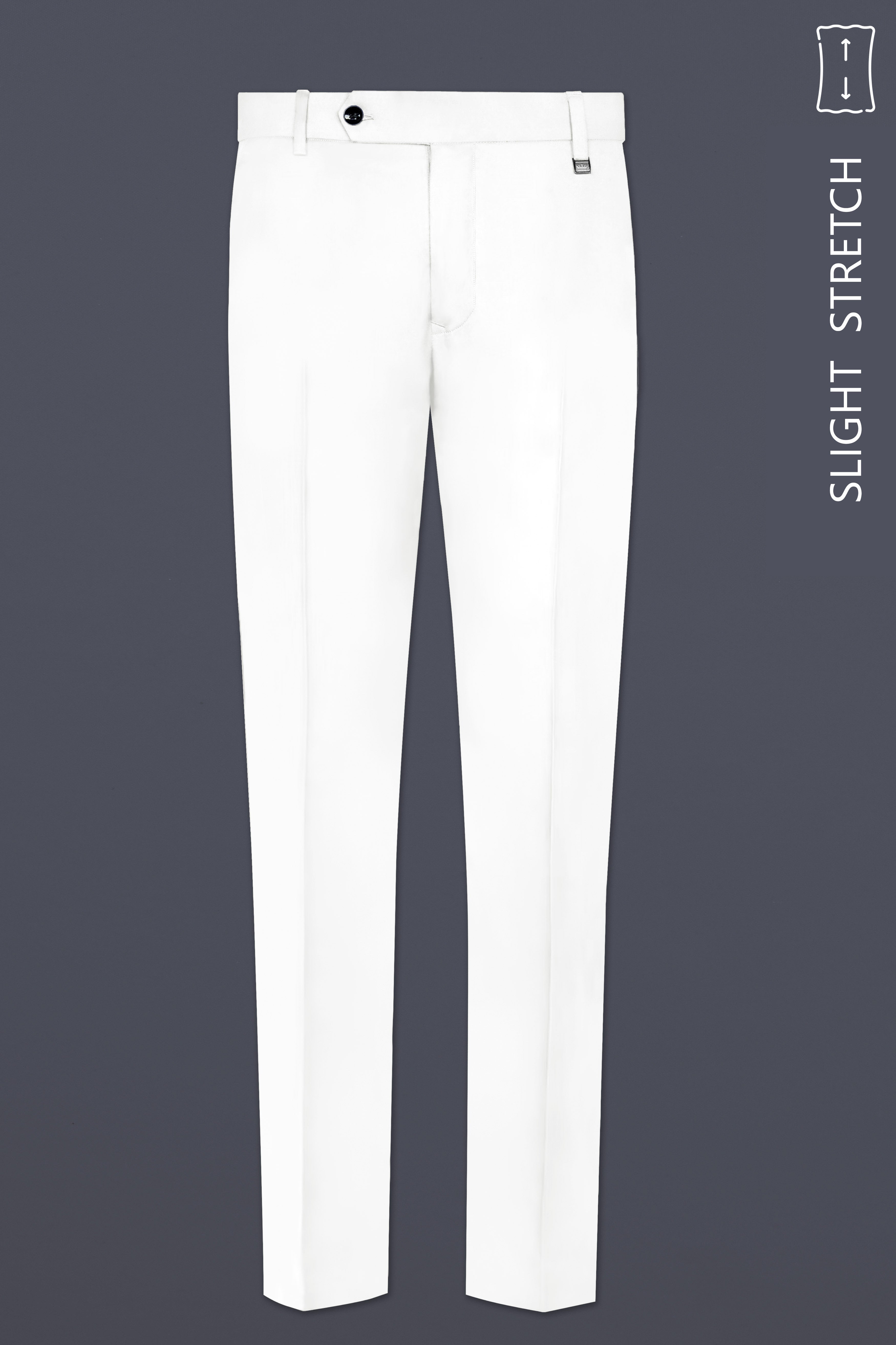 Off White Solid Wool Rich Double Breasted Slight Stretch Suit
