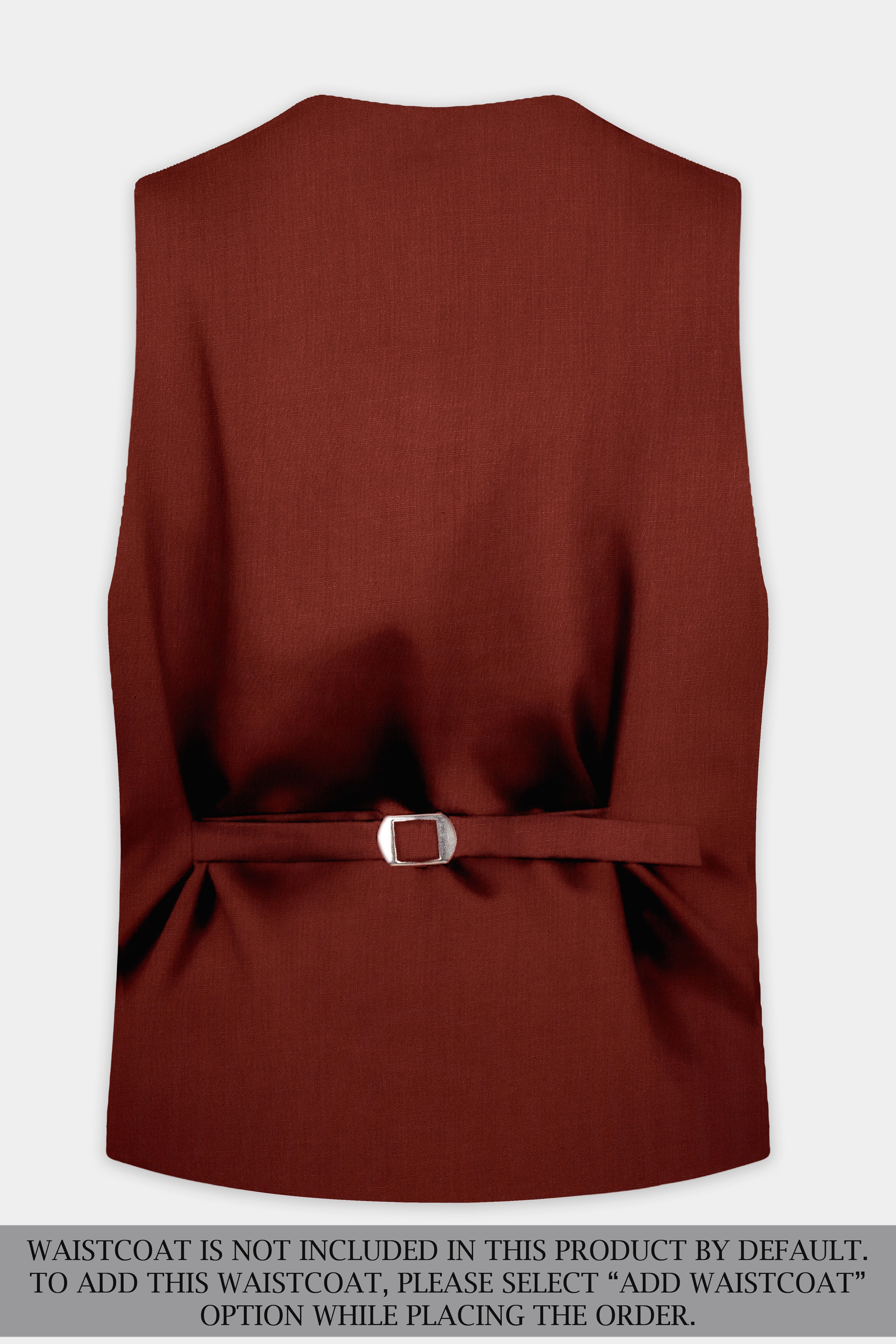 Inferno Rust-Brick Red Solid Wool Rich Single Breasted Slight Stretch Suit