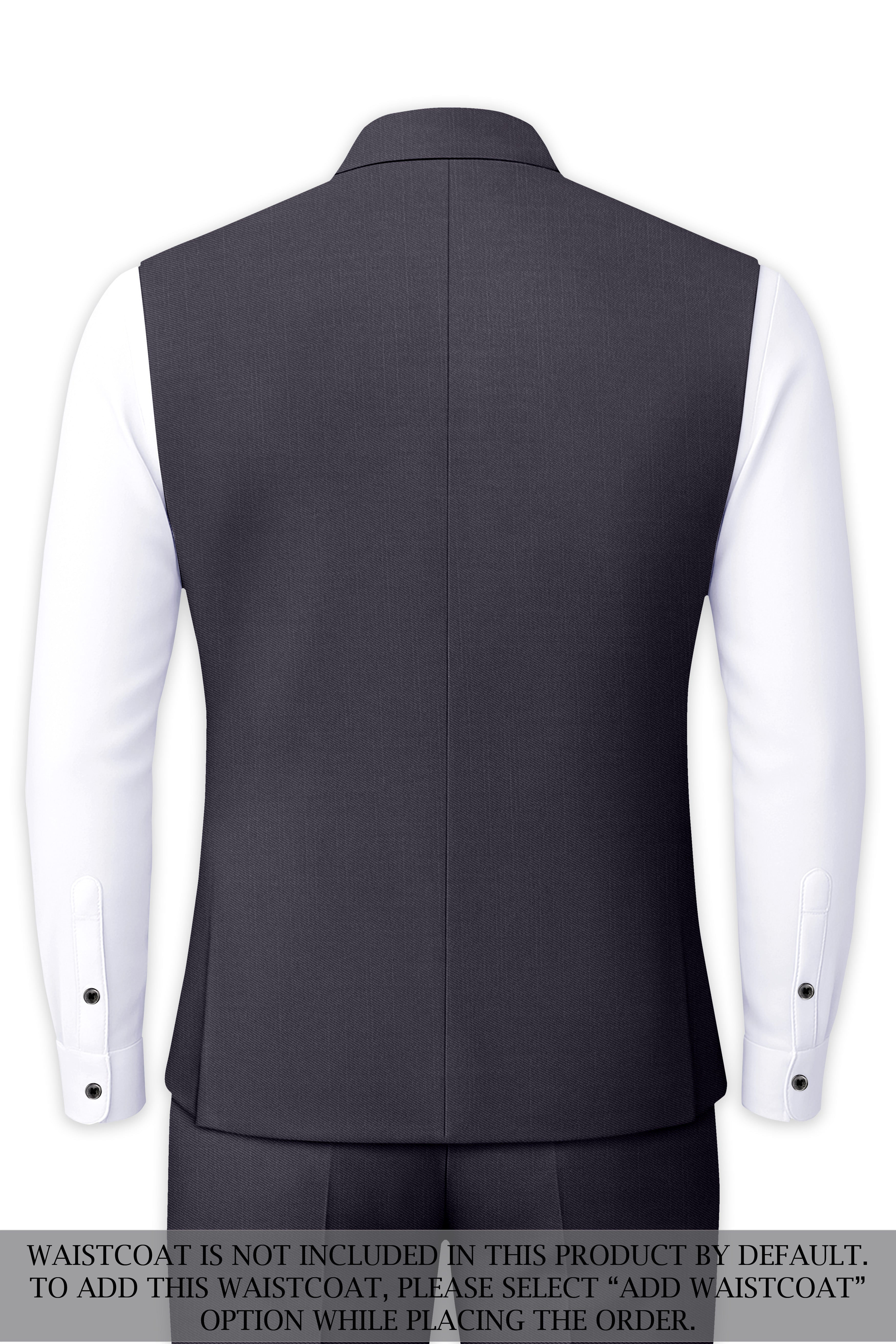 Vogue-Glaucous Gray Solid Wool Rich Bandhgala Slight Stretch Suit