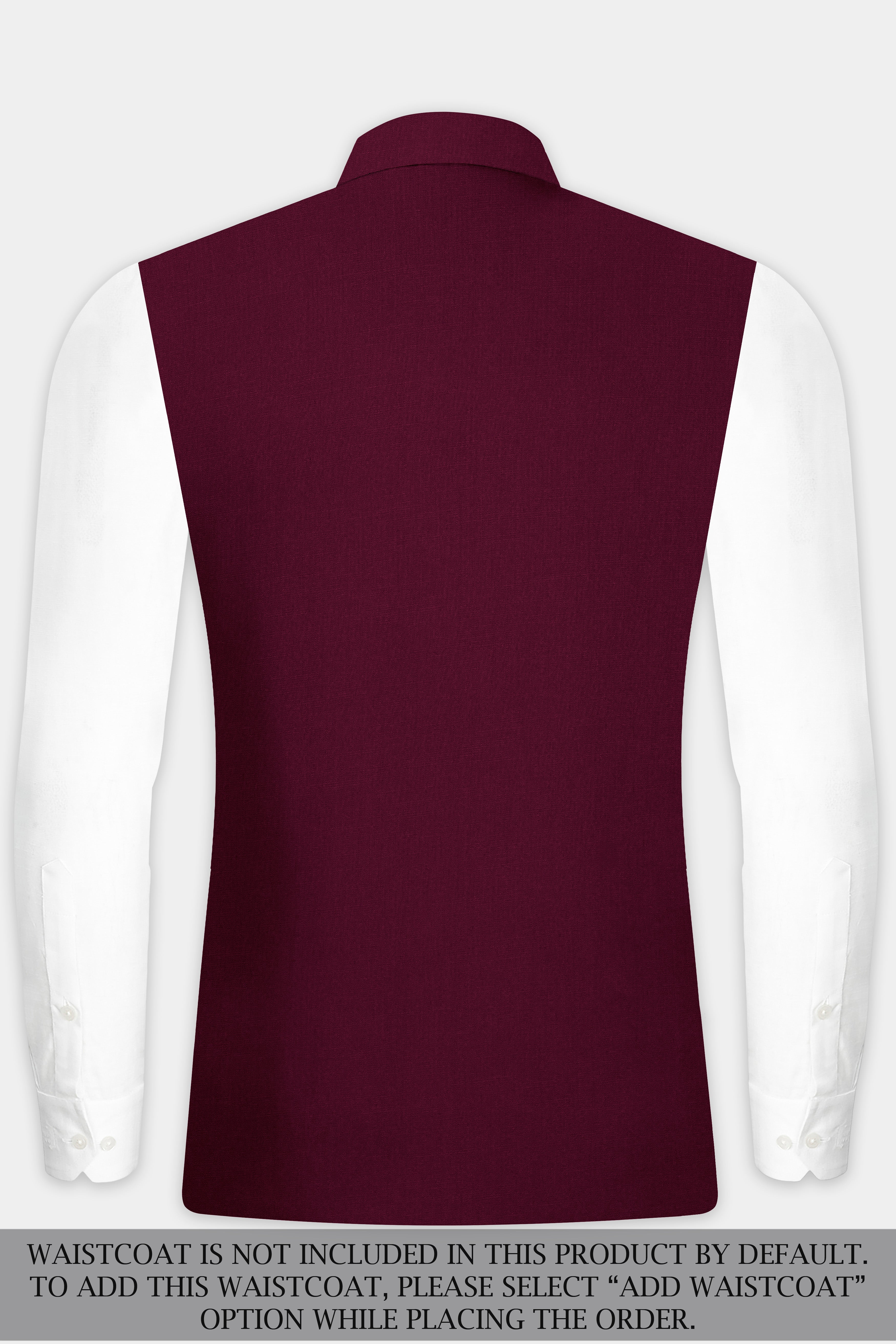 Regal Maroon-Tamarind Solid Wool Rich Bandhgala Slight Stretch Suit