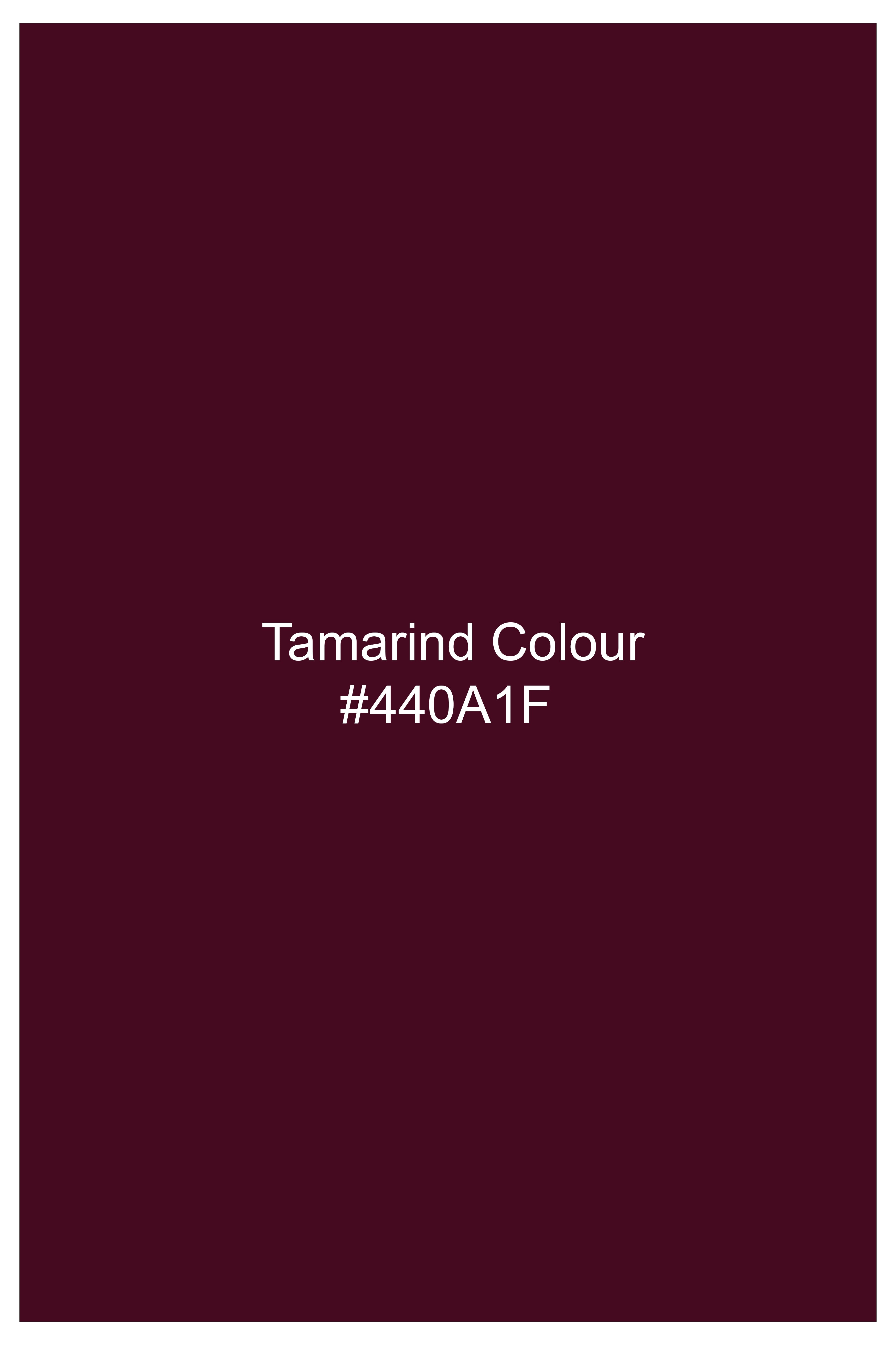 Regal Maroon-Tamarind Solid Wool Rich Bandhgala Slight Stretch Suit