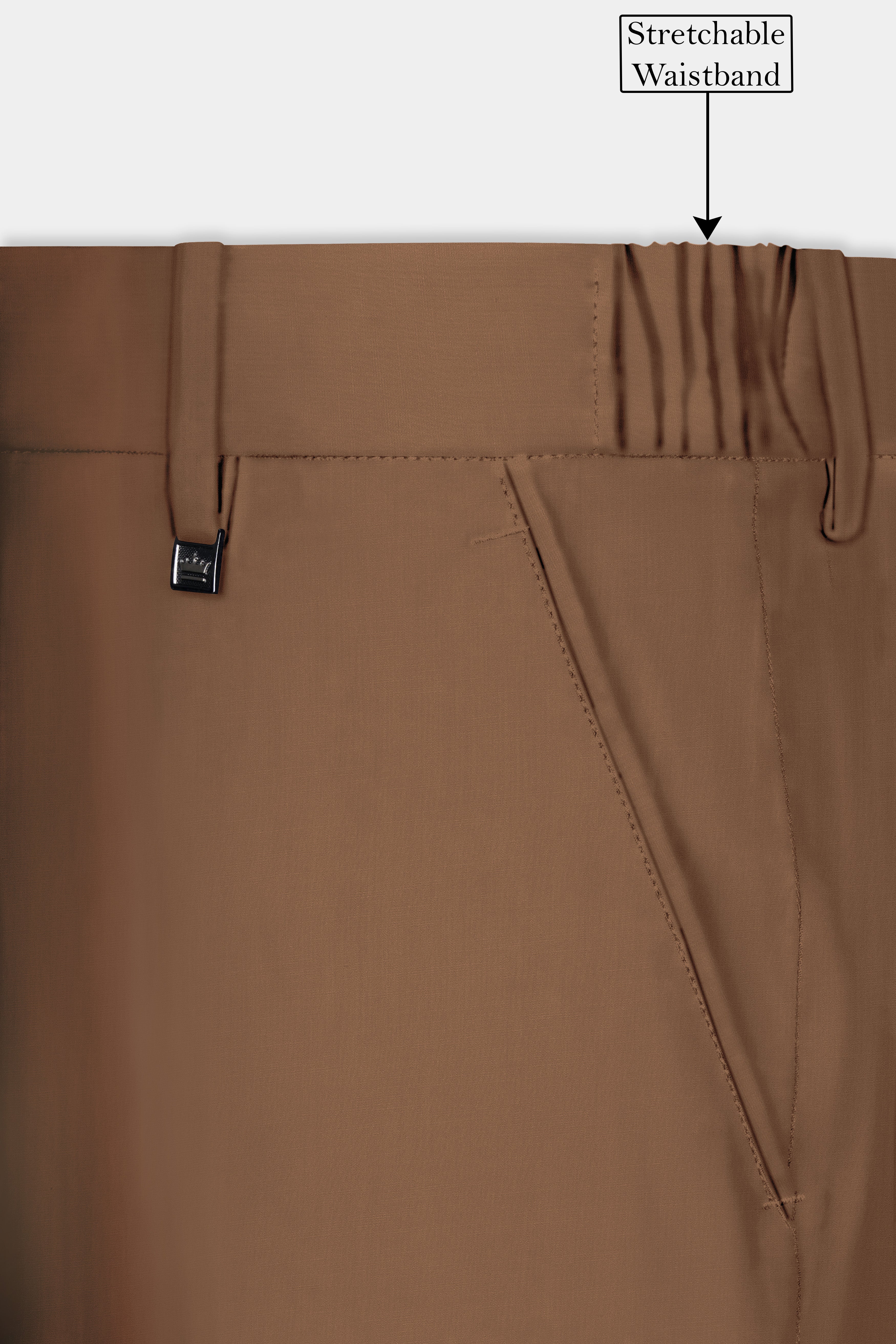 Bronze-Tawny Brown Solid Wool Rich Tuxedo Slight Stretch Suit