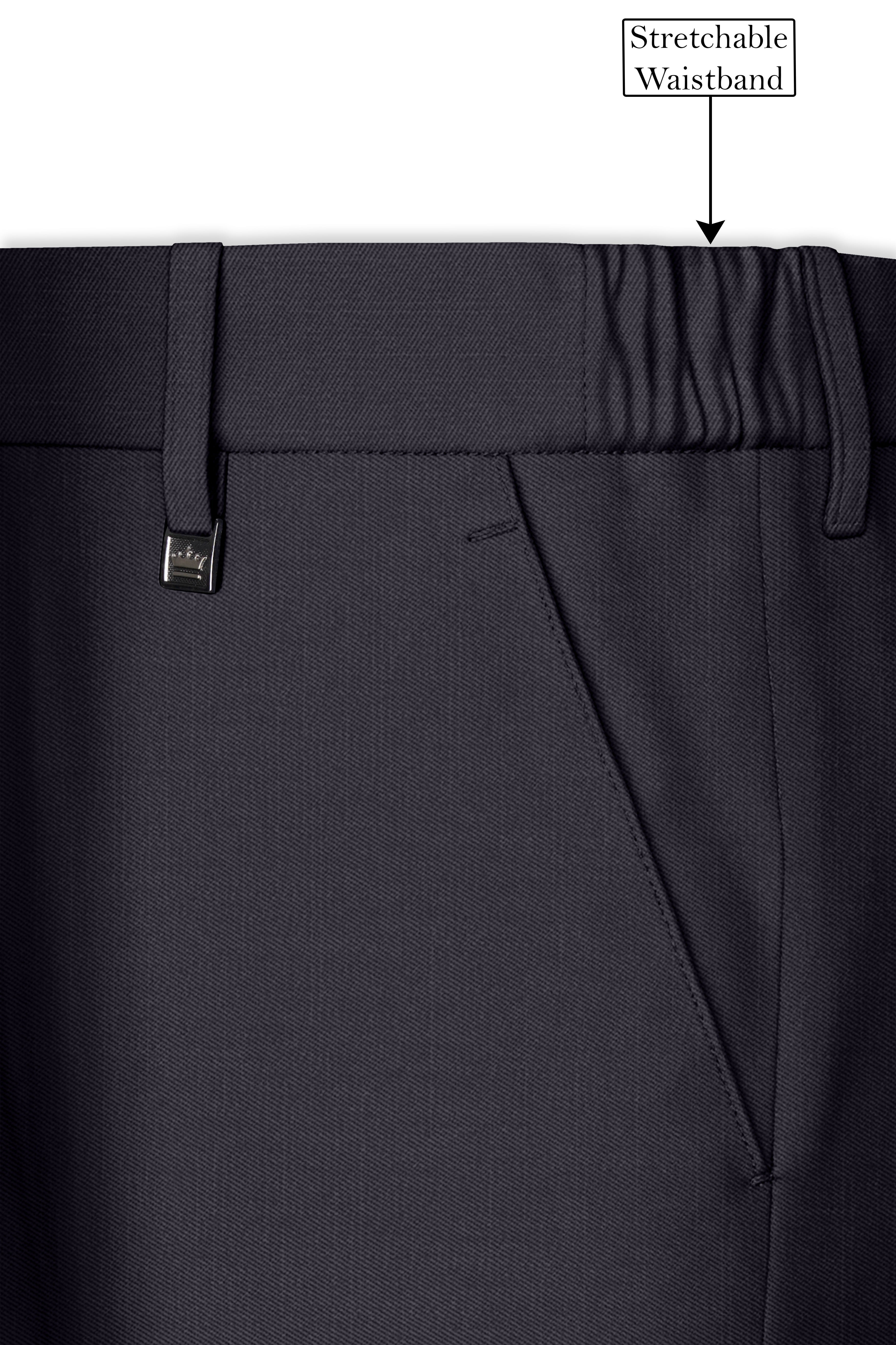 Sapphire-Glaucous Gray Solid Wool Rich Peak Lapel Tuxedo Slight Stretch Suit