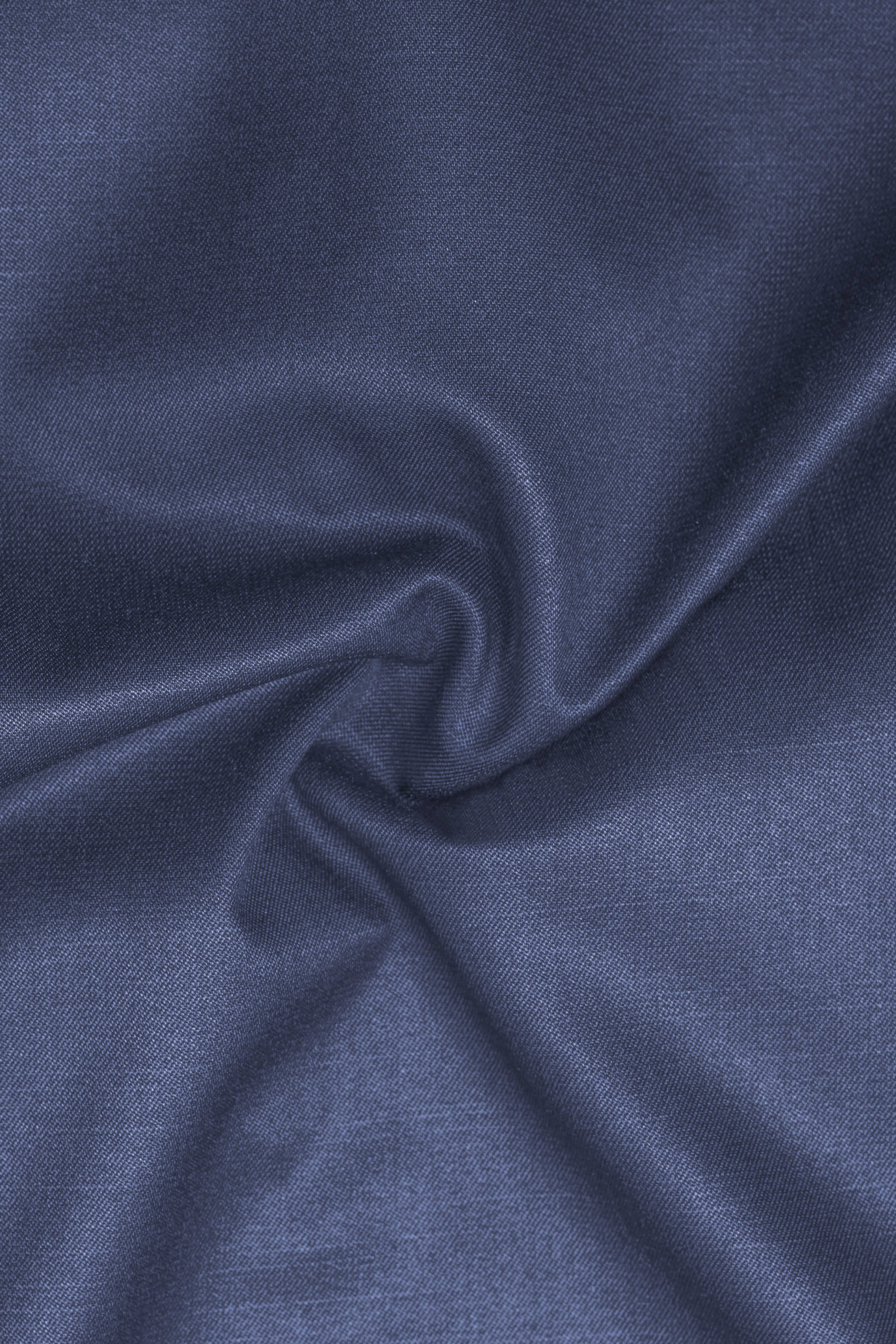 Sapphire-Glaucous Blue Solid Wool Rich Peak Lapel Tuxedo Slight Stretch Suit