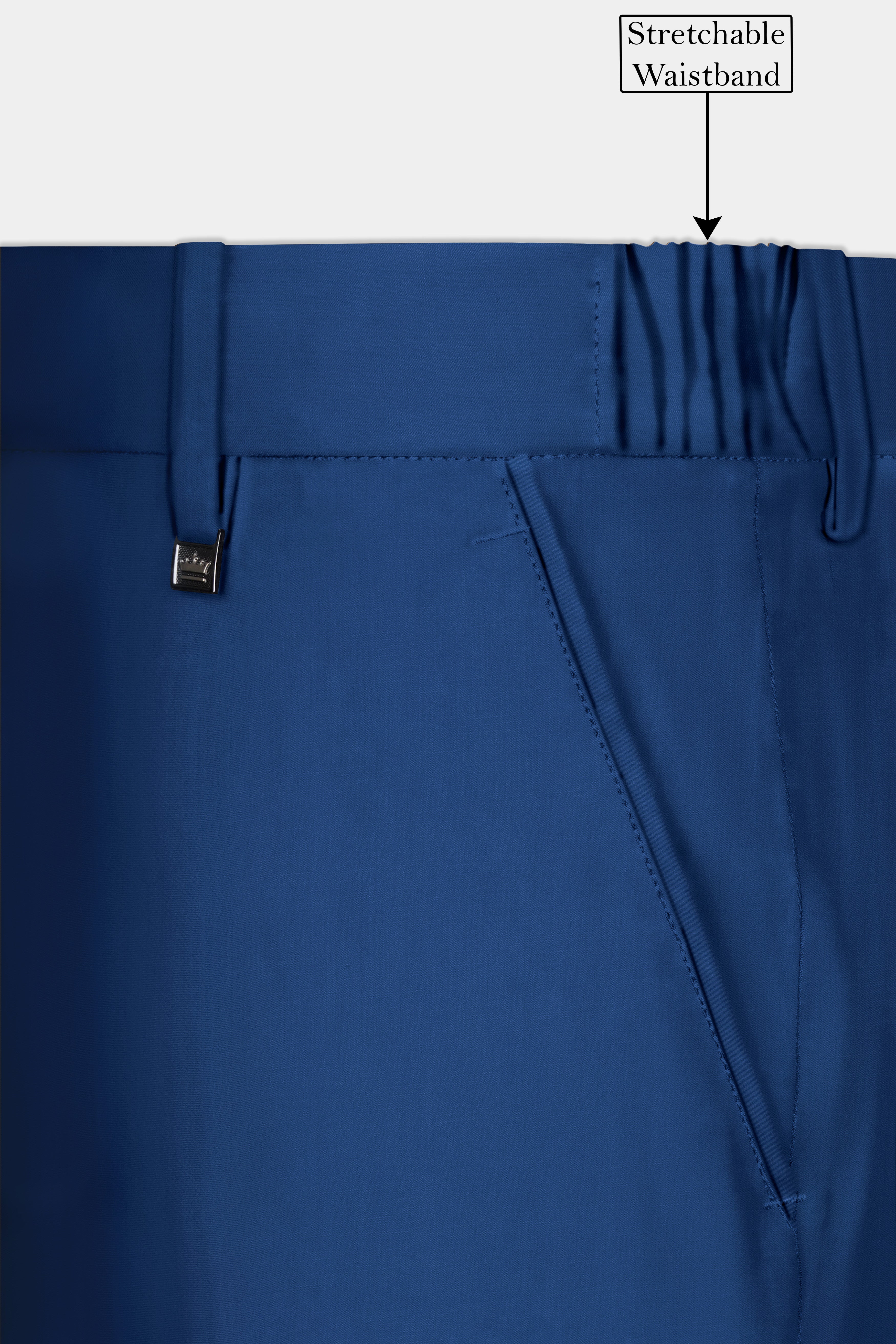 Cerulean Elite-Cobalt Blue Solid Wool Rich Peak Lapel Tuxedo Slight Stretch Suit