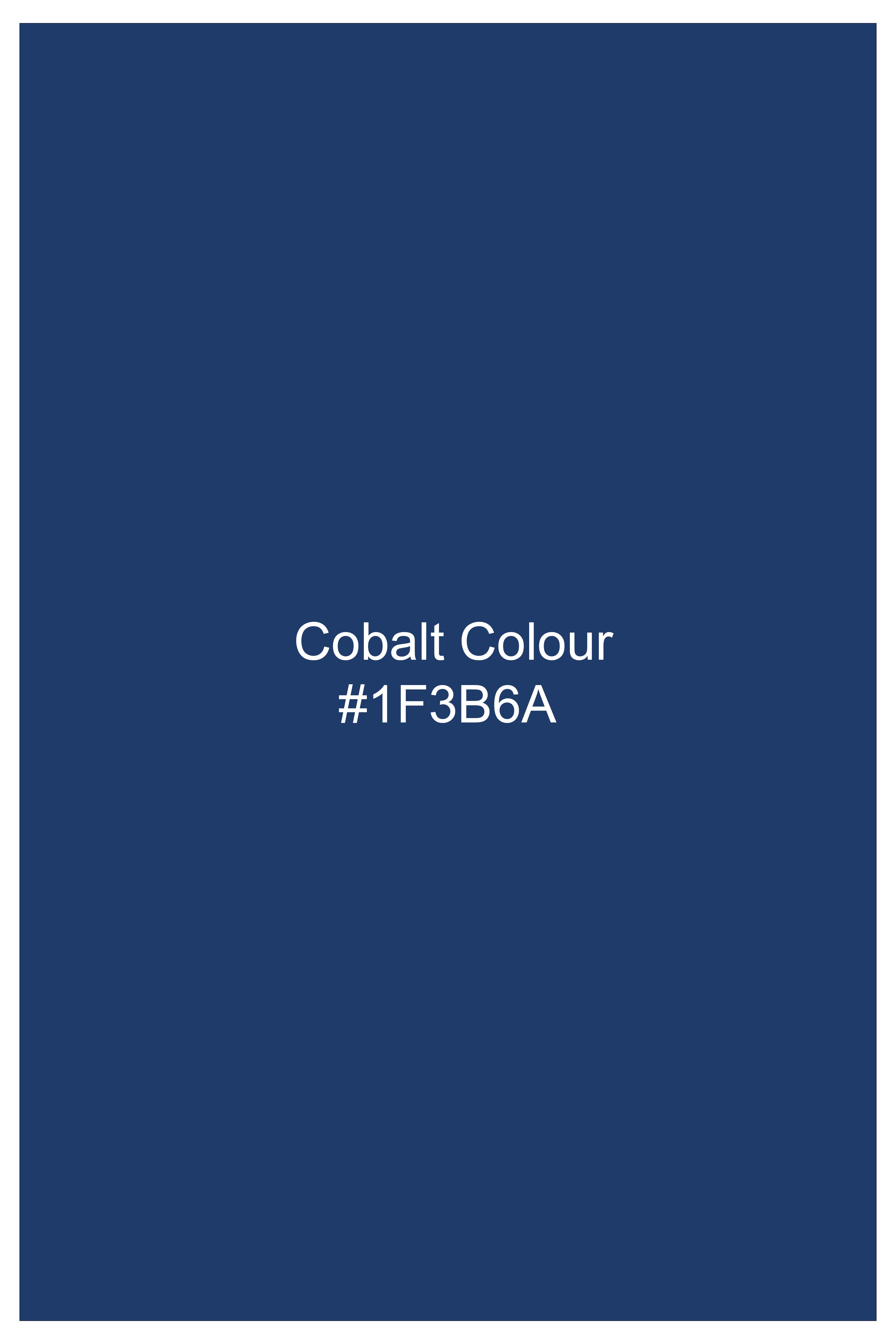 Cerulean Elite-Cobalt Blue Solid Wool Rich Peak Lapel Tuxedo Slight Stretch Suit