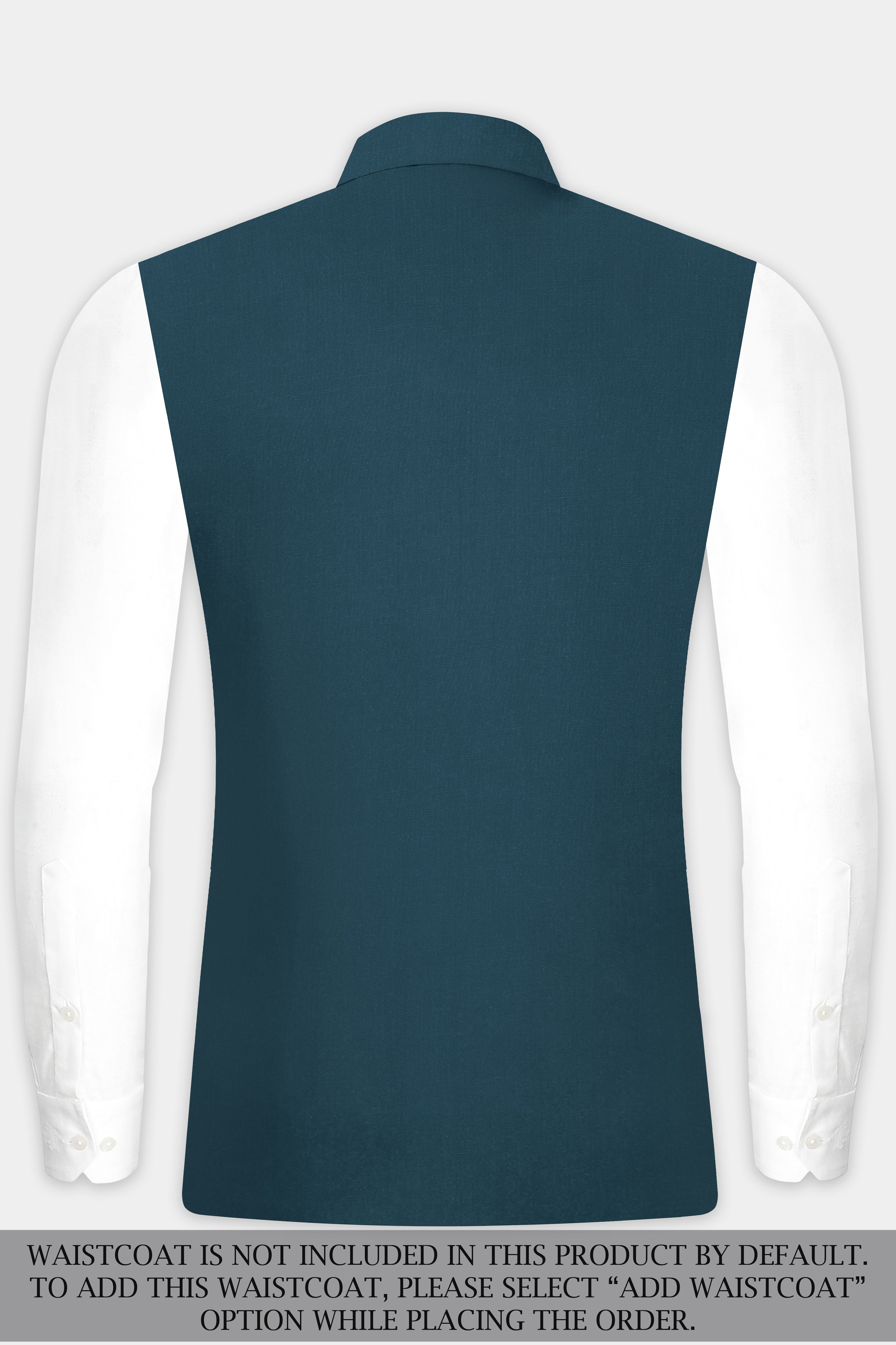 Prestige-Dianne Green Solid Wool Rich Cross Placket Bandhgala Slight Stretch Suit