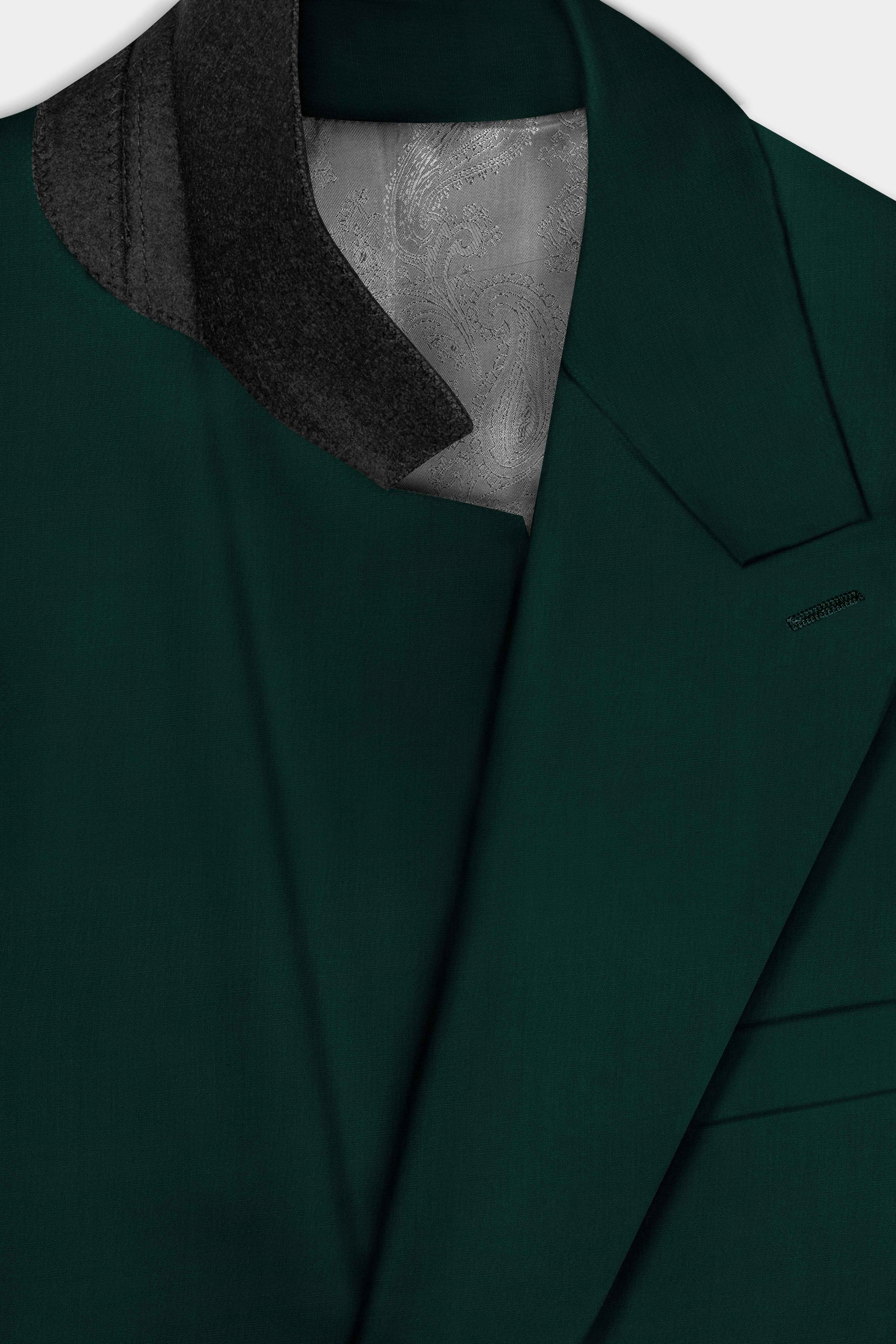 Emerald-Zucchini Green Solid Wool Rich Double Breasted Slight Stretch Suit