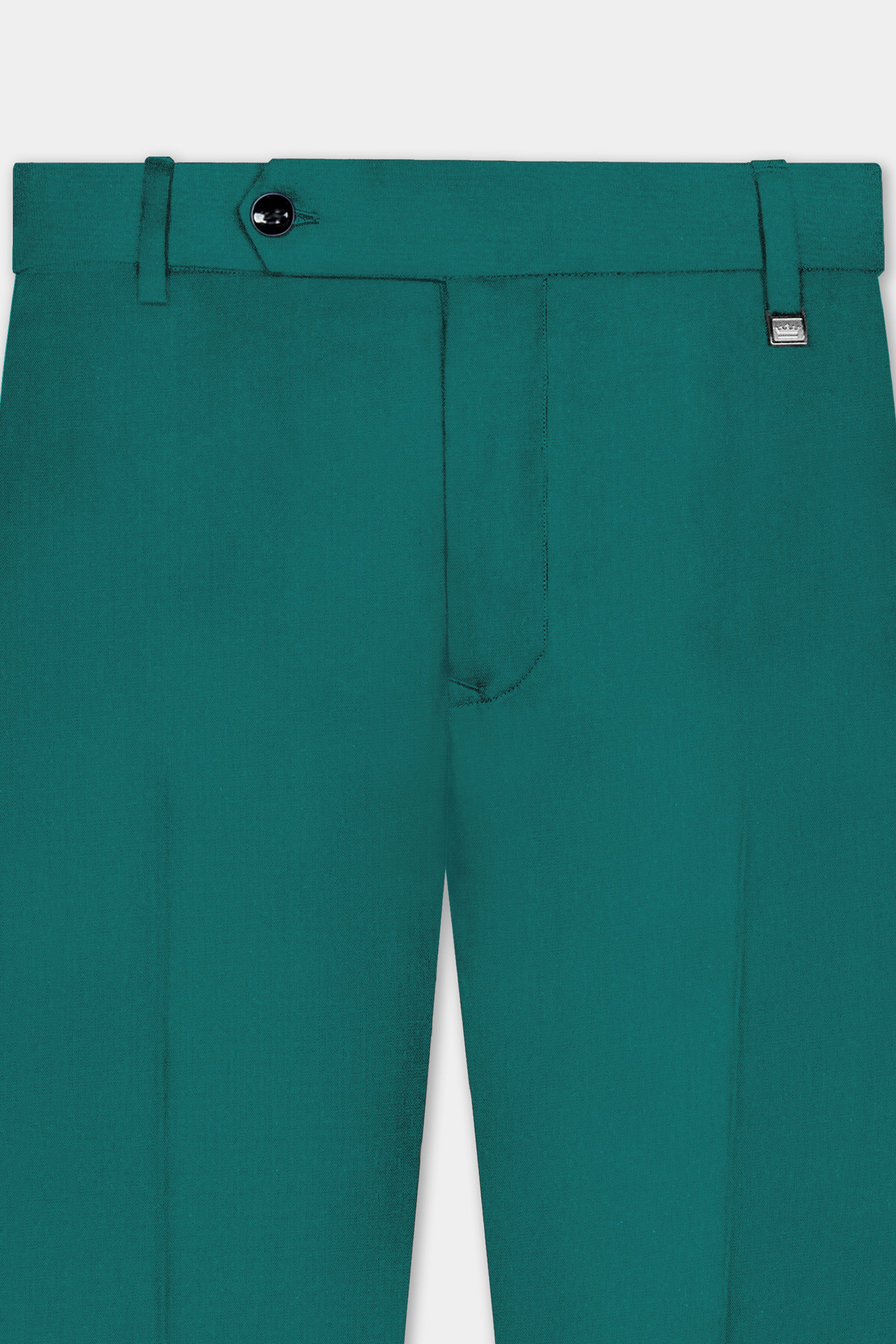 Verdant Classic-Surfie Green Solid Wool Rich Double Breasted Slight Stretch Suit