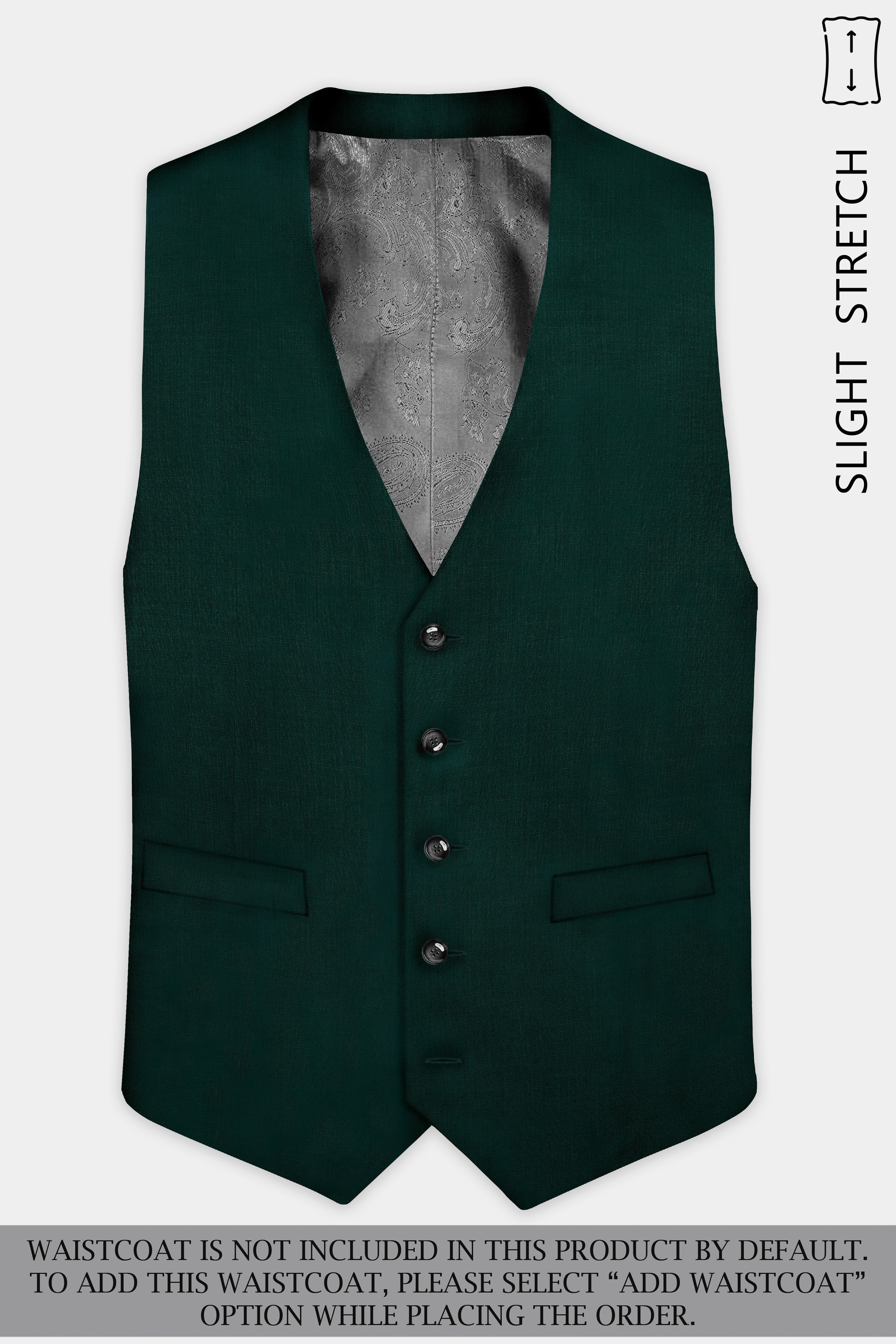 Emerald-Zucchini Green Solid Wool Rich Single Breasted Slight Stretch Suit