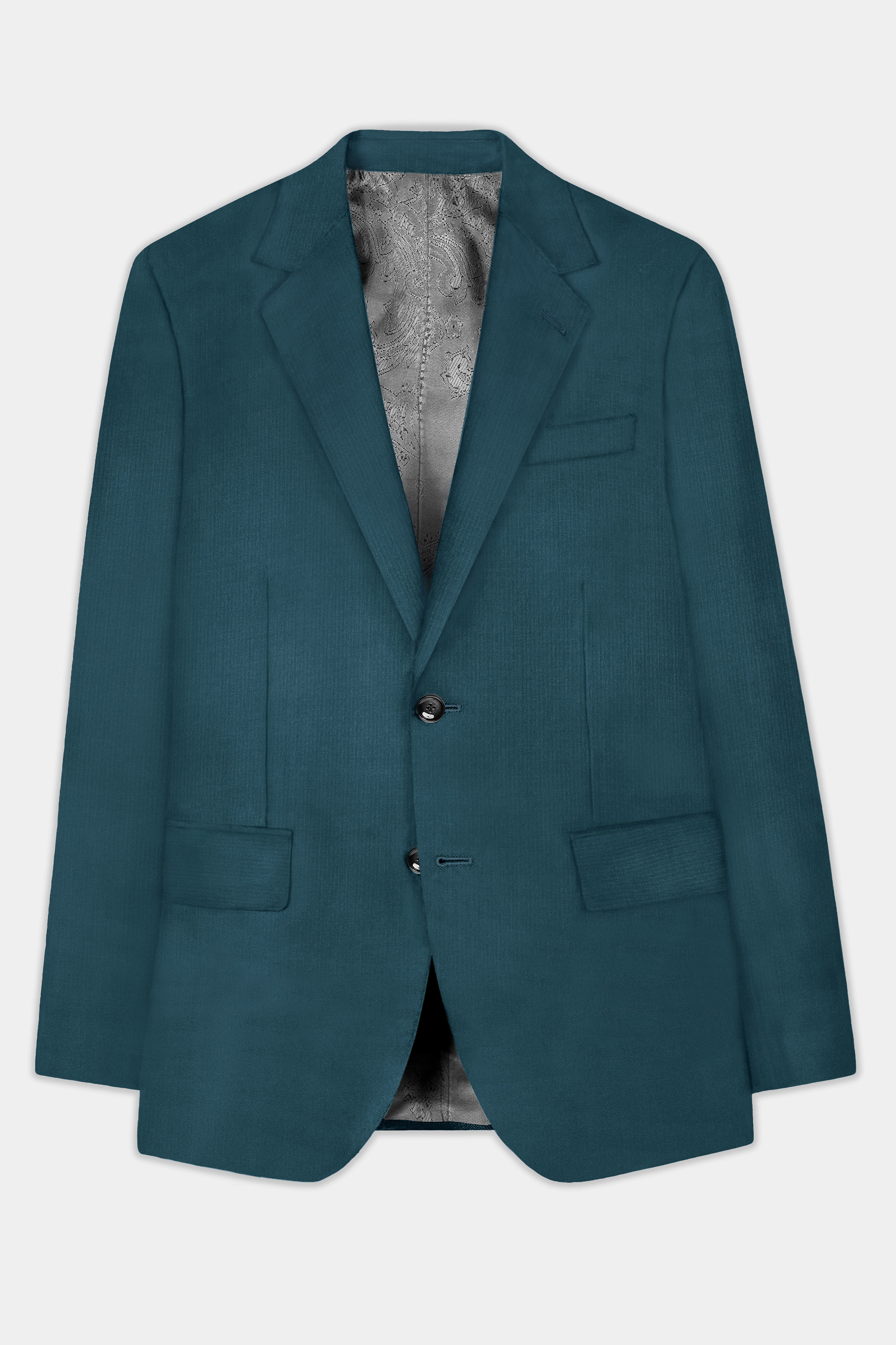 Prestige-Dianne Green Solid Wool Rich Single Breasted Slight Stretch Suit