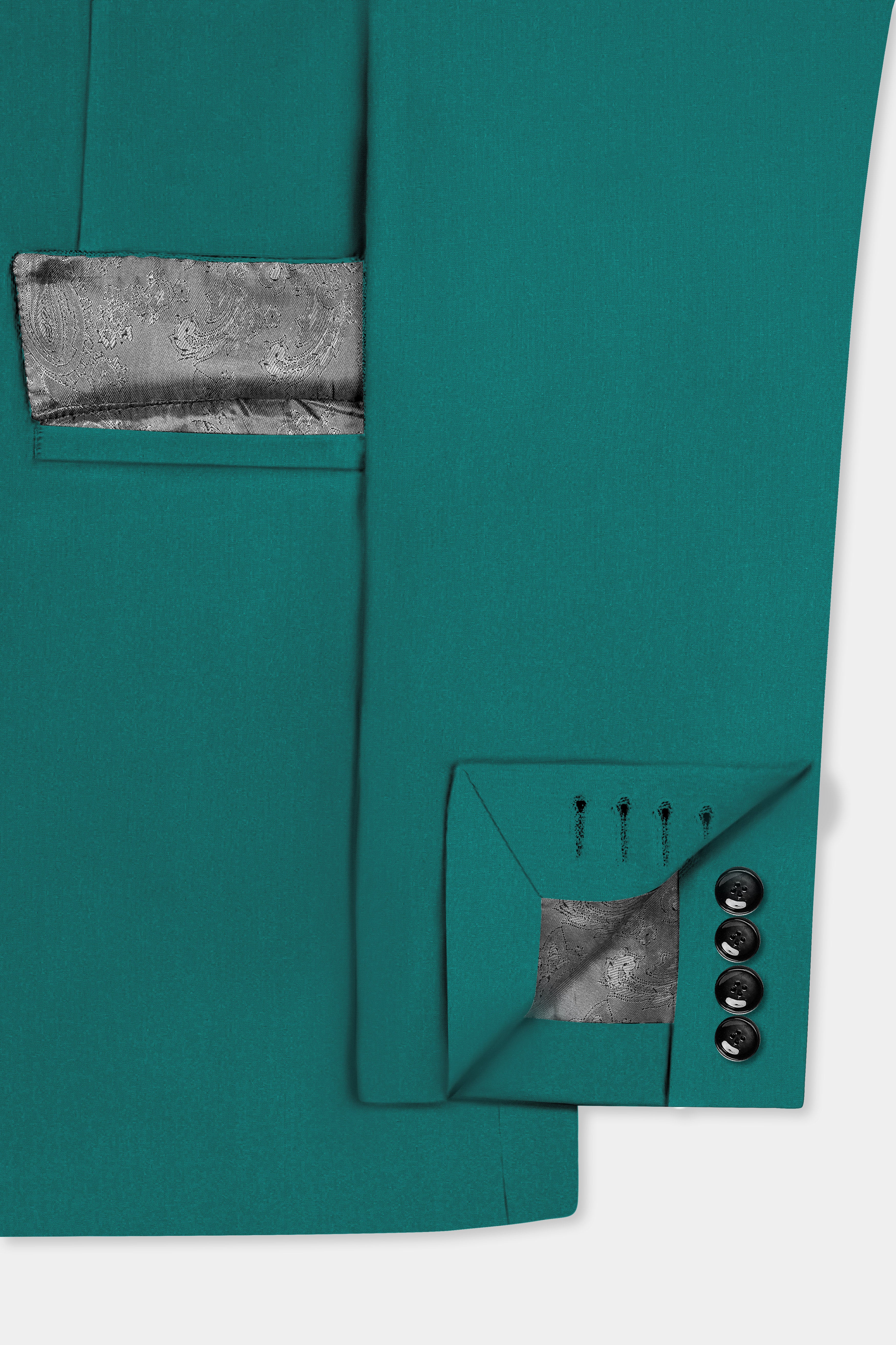 Verdant Classic-Surfie Green Solid Wool Rich Single Breasted Slight Stretch Suit