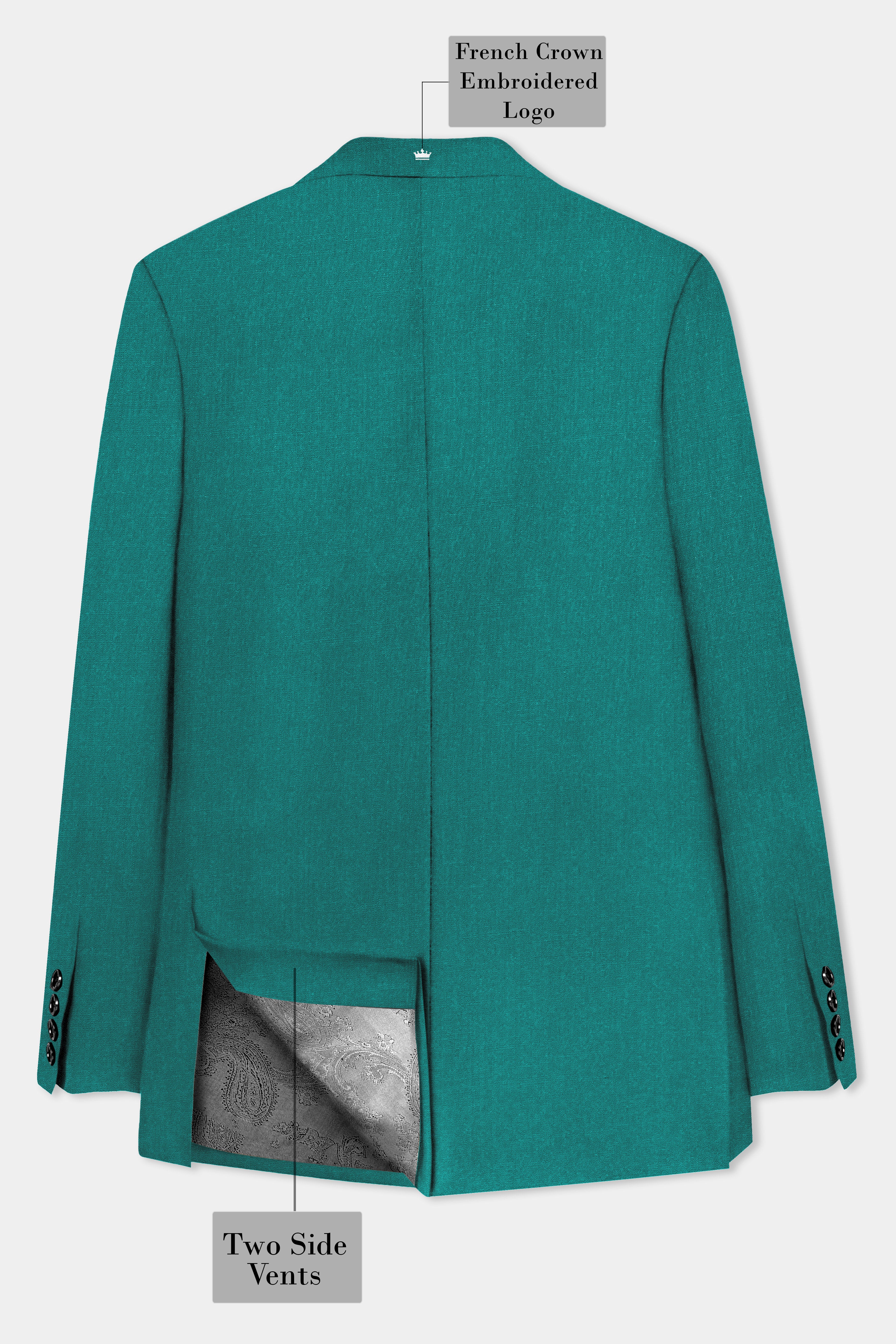 Verdant Classic-Surfie Green Solid Wool Rich Single Breasted Slight Stretch Suit