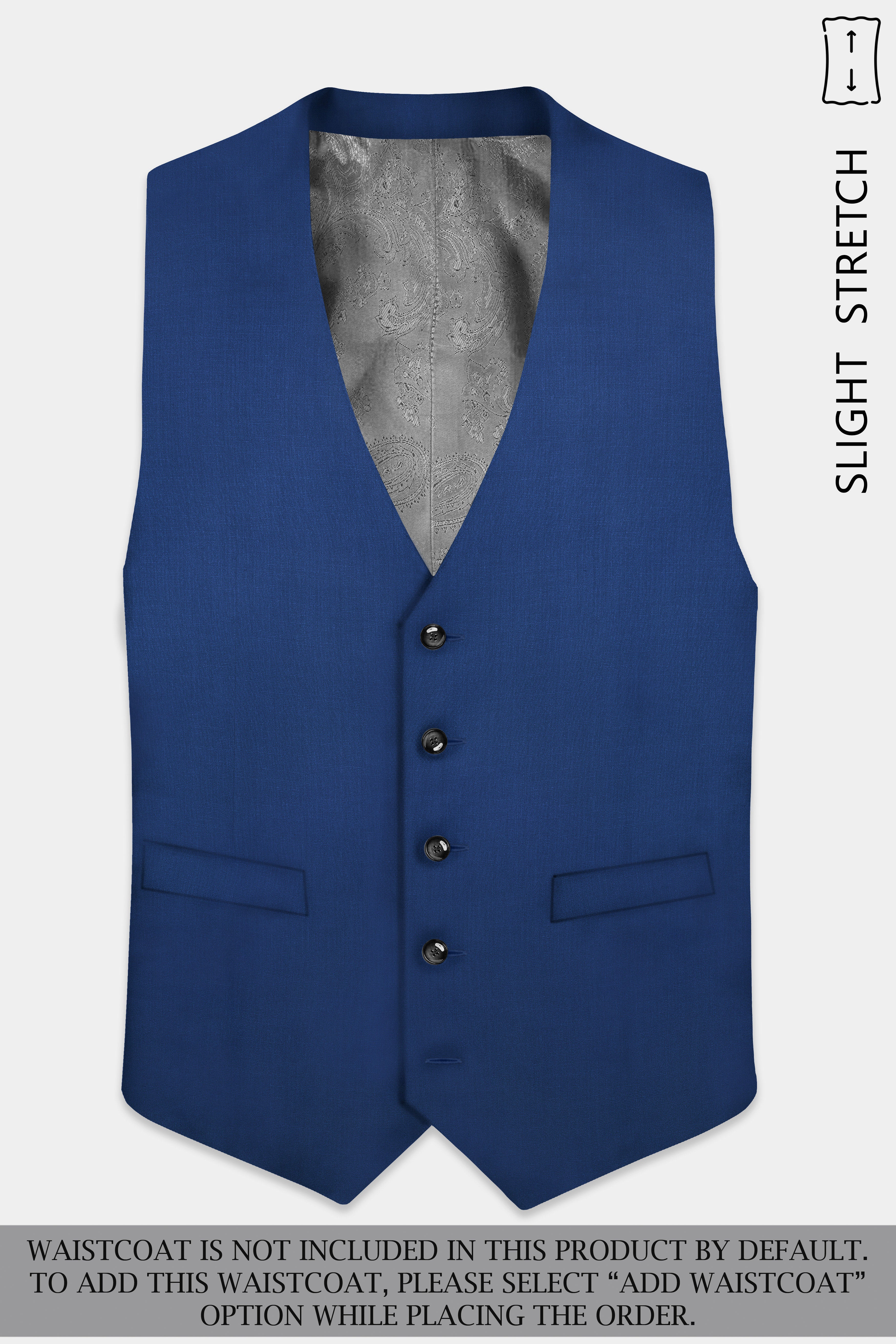 Cerulean Elite-Cobalt Blue Solid Wool Rich Single Breasted Slight Stretch Suit