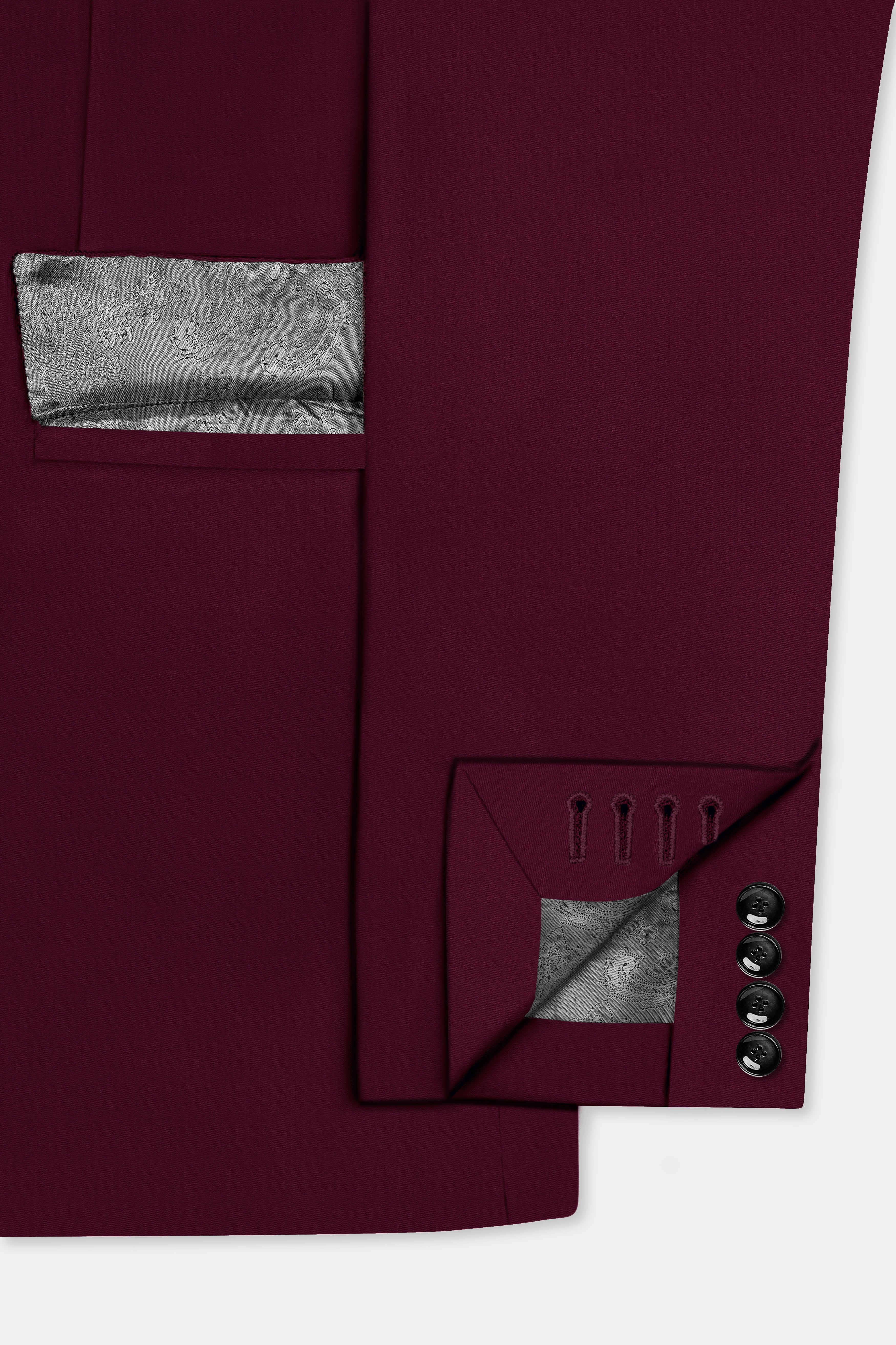 Regal Maroon-Tamarind Solid Wool Rich Single Breasted Slight Stretch Suit