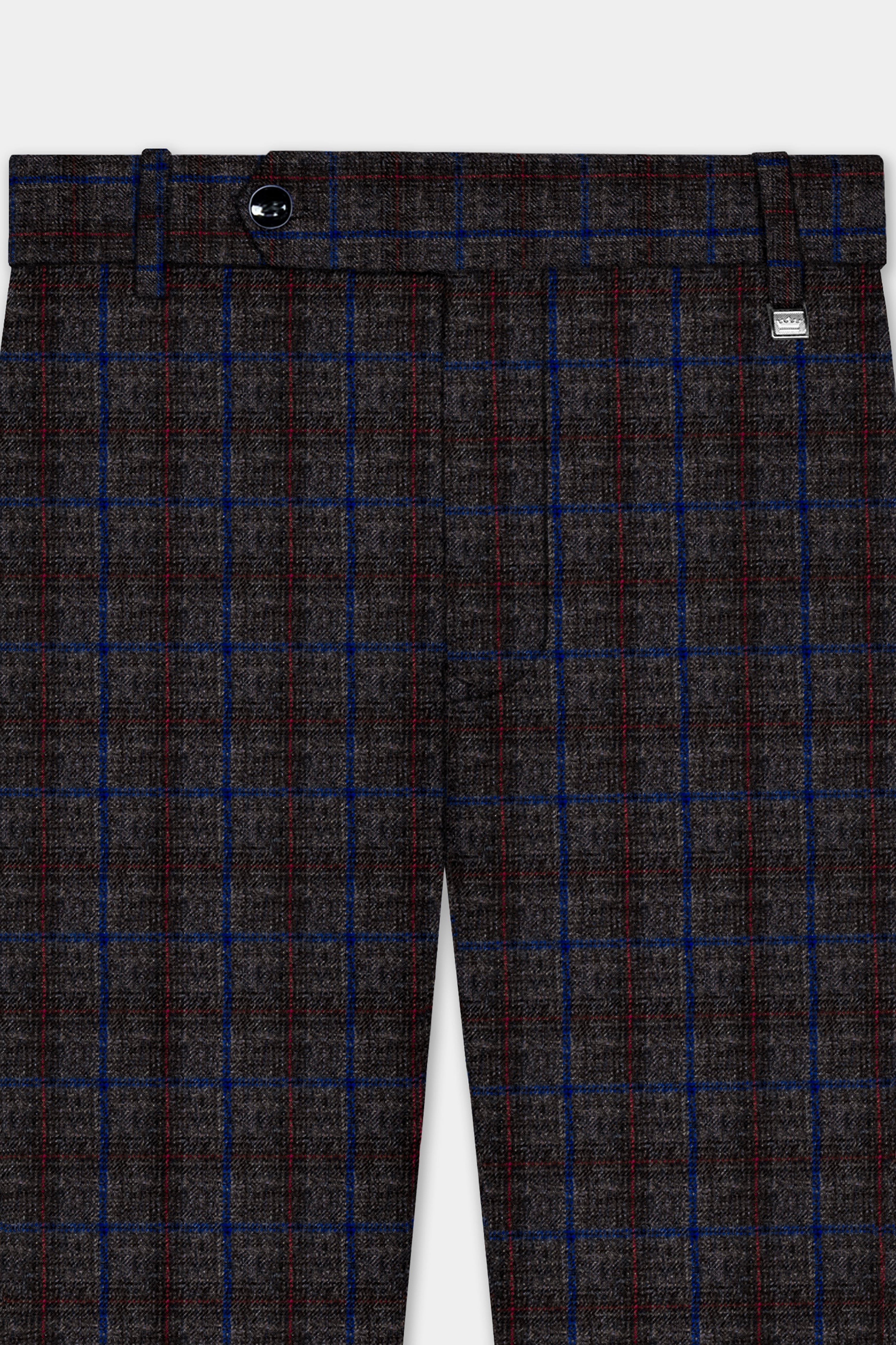 Stormborne-Zeus Gray And Tangaroa Blue Plaid Tweed Double Breasted Sports Suit