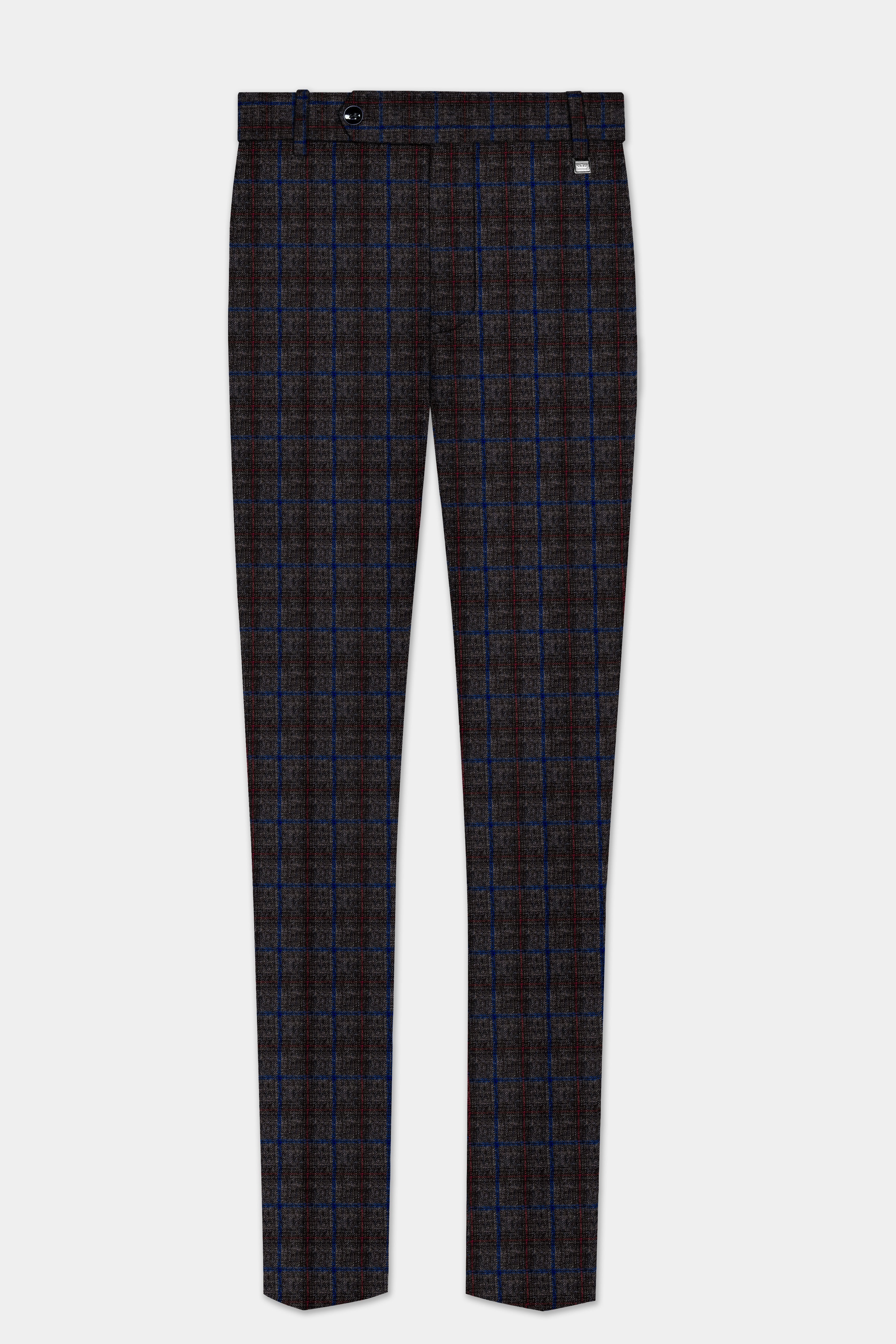 Stormborne-Zeus Gray And Tangaroa Blue Plaid Tweed Double Breasted Sports Suit