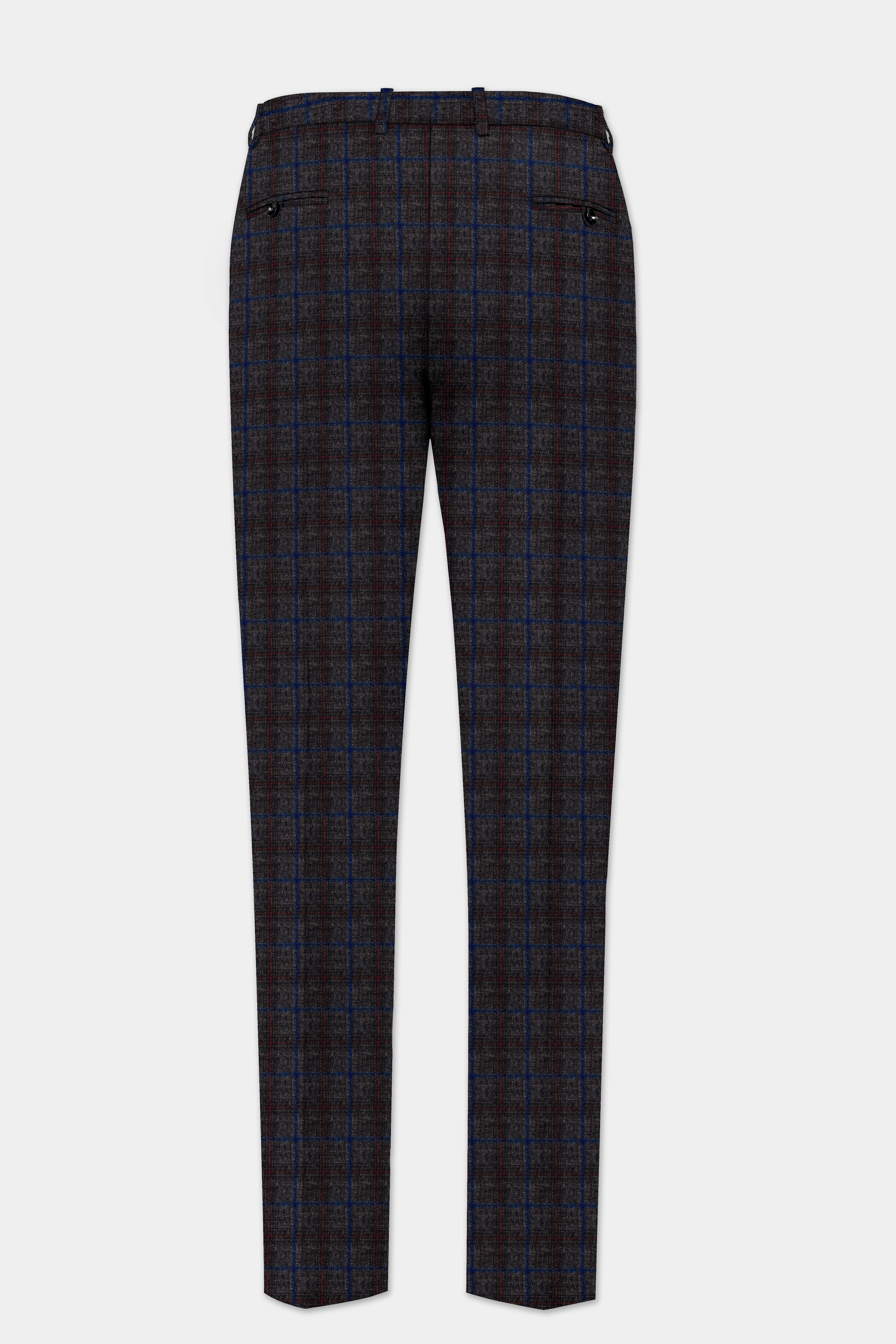 Stormborne-Zeus Gray And Tangaroa Blue Plaid Tweed Double Breasted Sports Suit