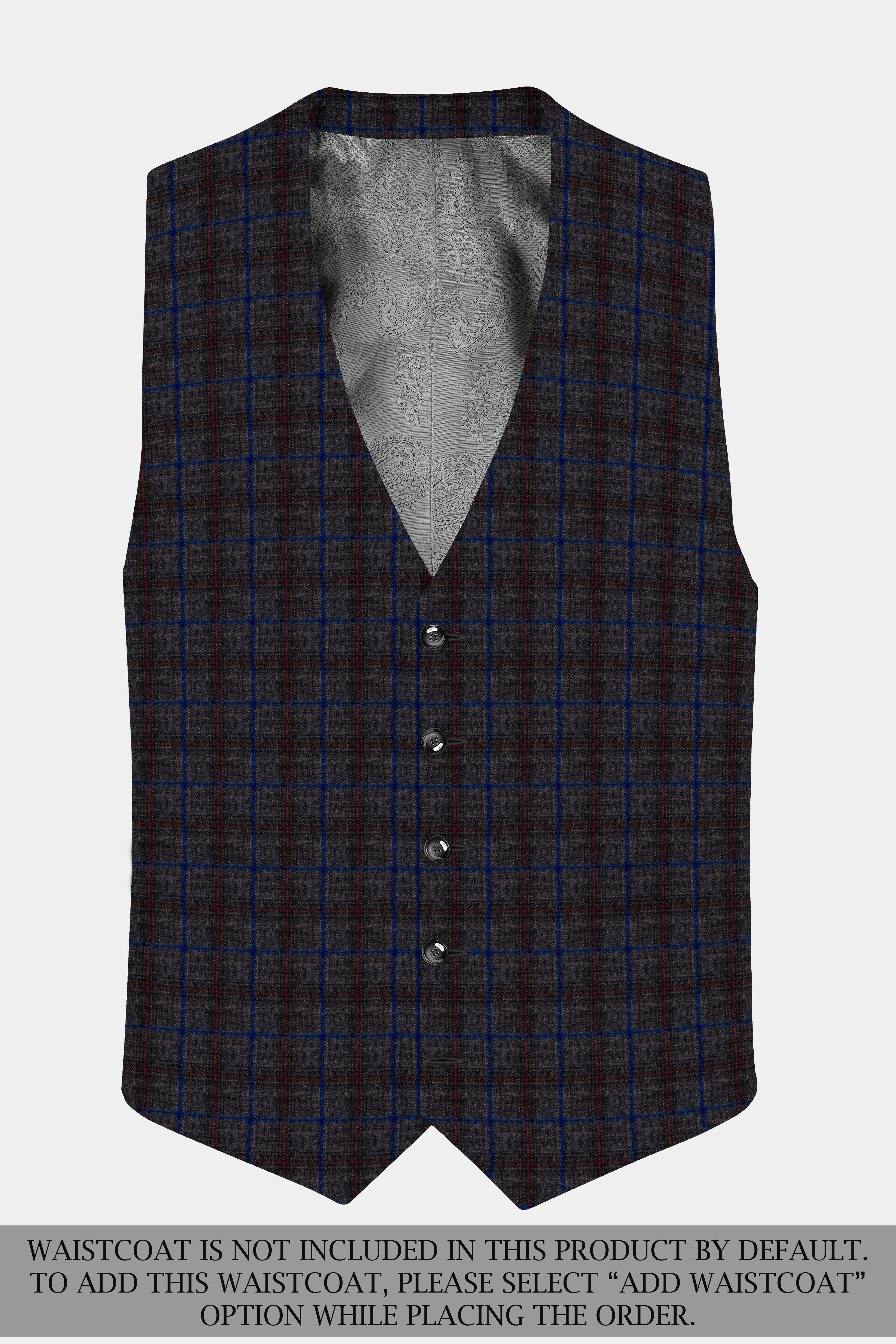 Stormborne-Zeus Gray And Tangaroa Blue Plaid Tweed Double Breasted Sports Suit
