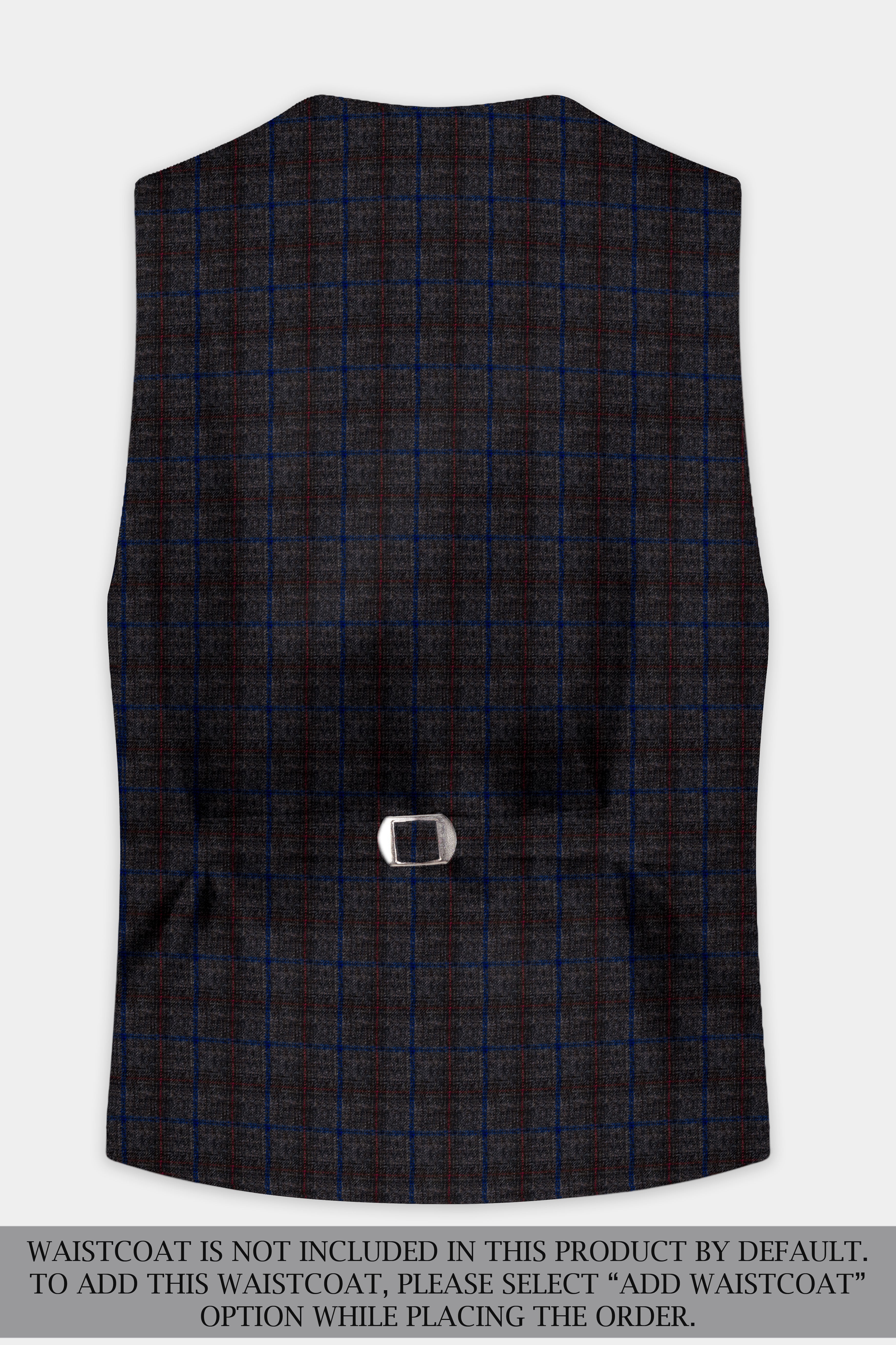 Stormborne-Zeus Gray And Tangaroa Blue Plaid Tweed Double Breasted Sports Suit