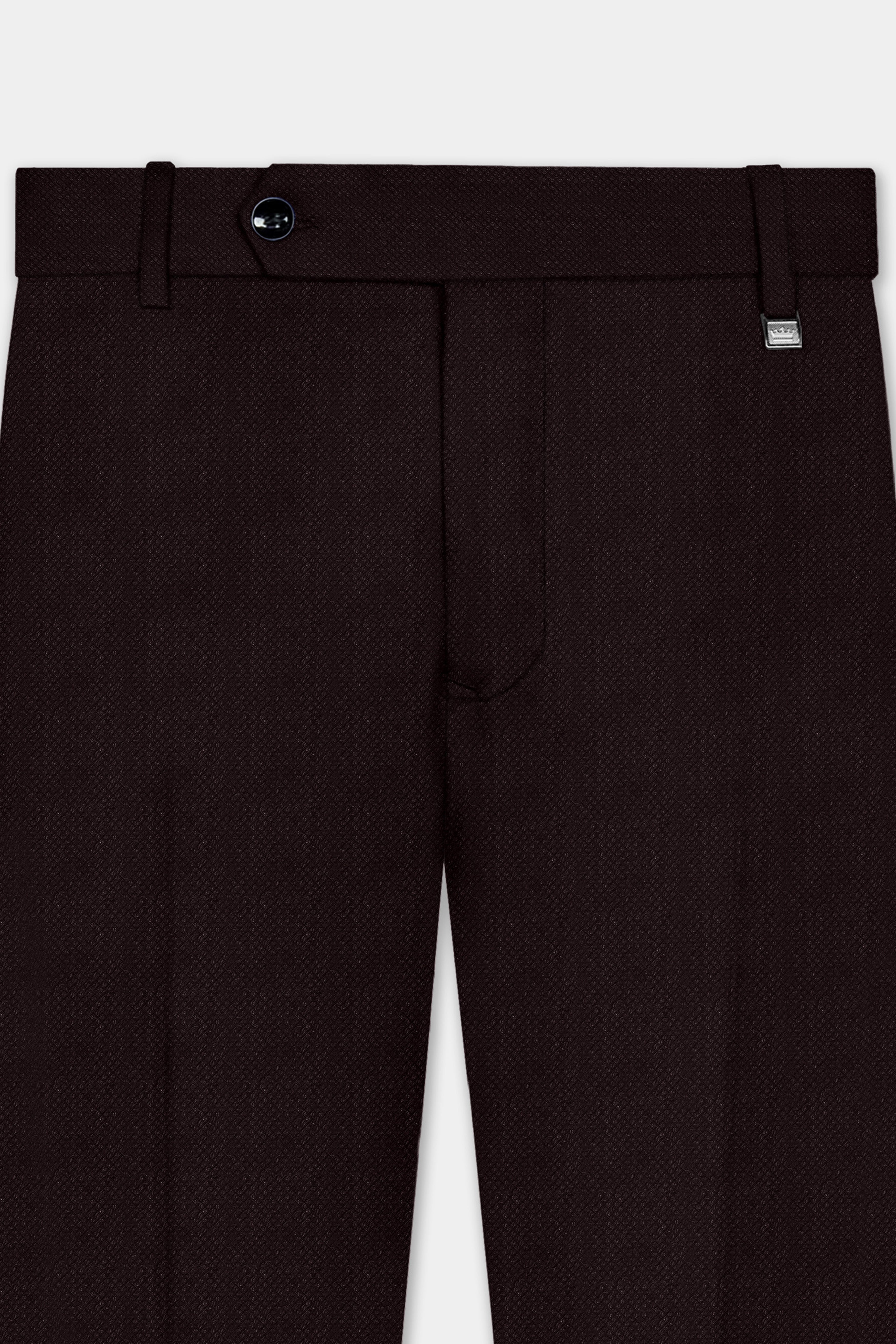 Charred Mocha-Asphalt Brown Solid Wool Rich Single Breasted Suit