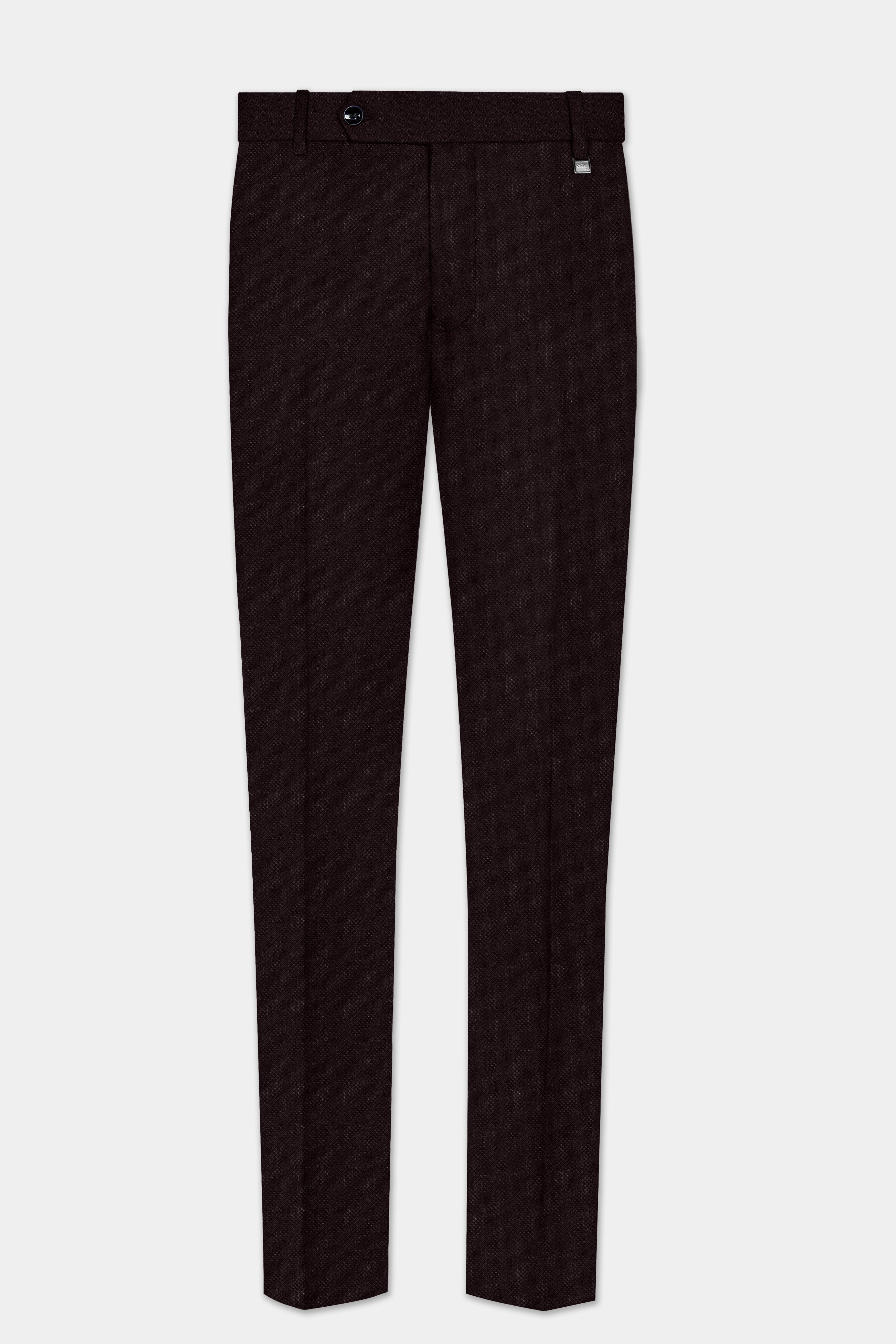 Charred Mocha-Asphalt Brown Solid Wool Rich Single Breasted Suit