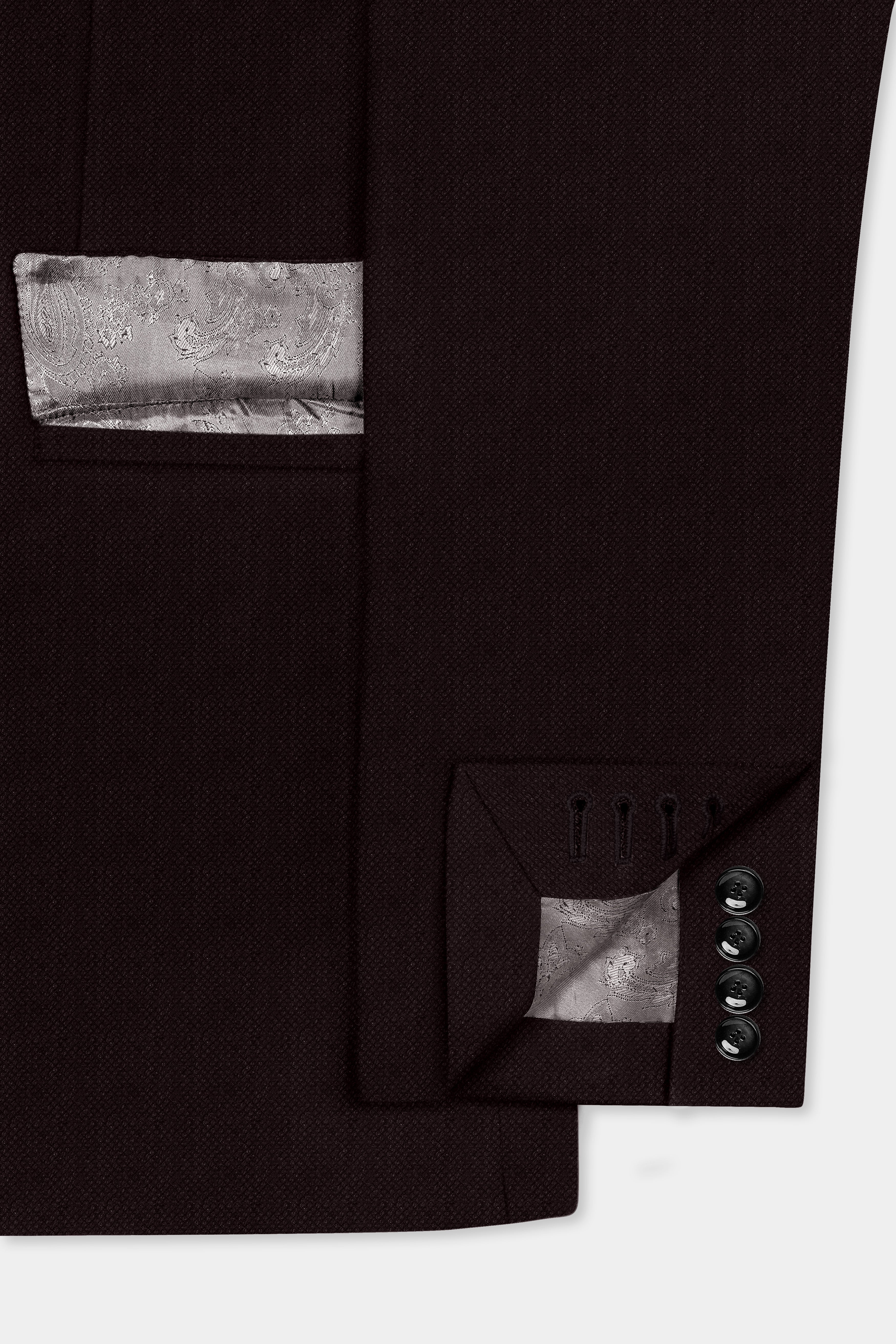 Charred Mocha-Asphalt Brown Solid Wool Rich Single Breasted Suit