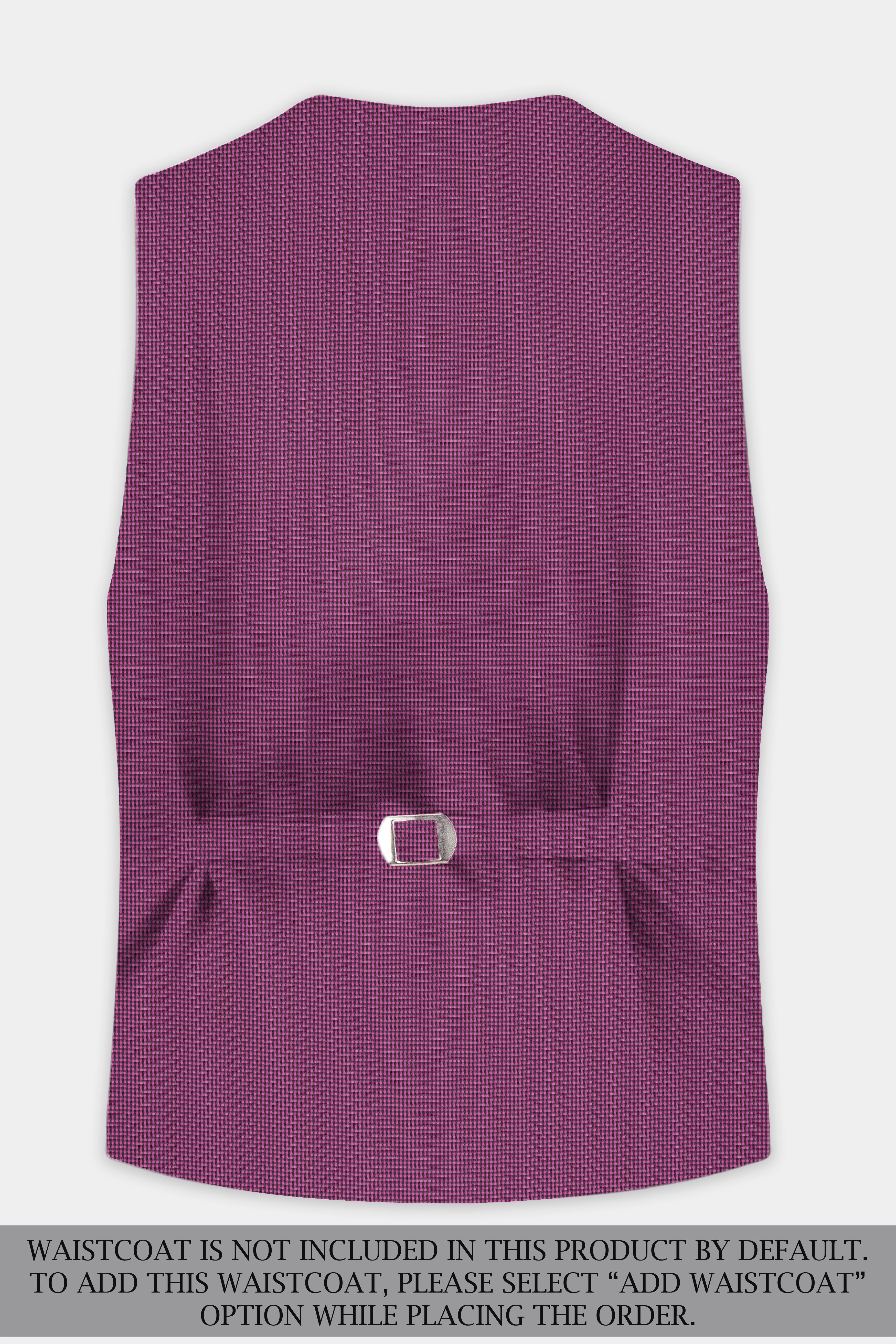 Orchid-Plum Pink Gingham Plaid Wool Rich Double Breasted Suit