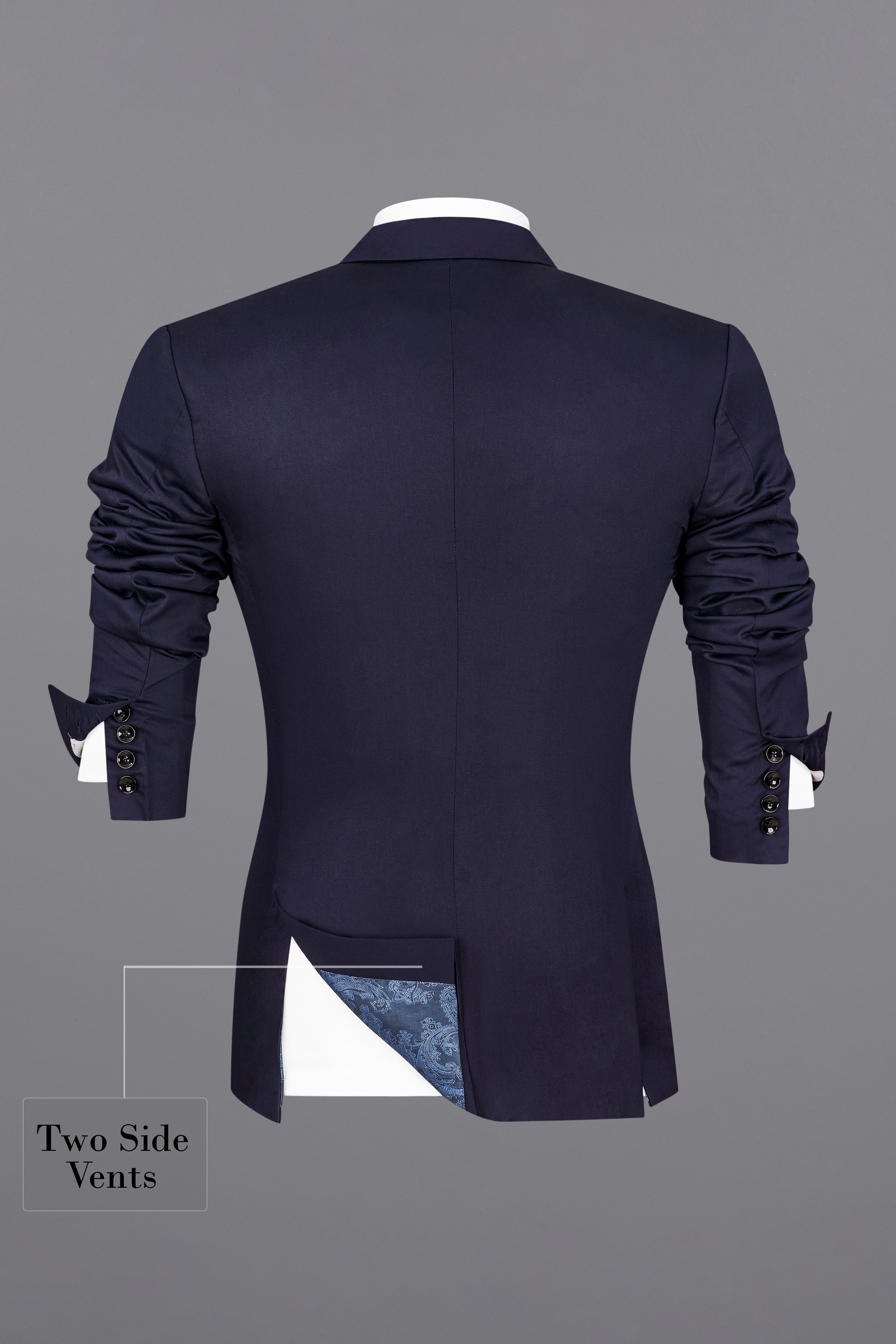Navy Subtle Sheen Wool Blend Suit
