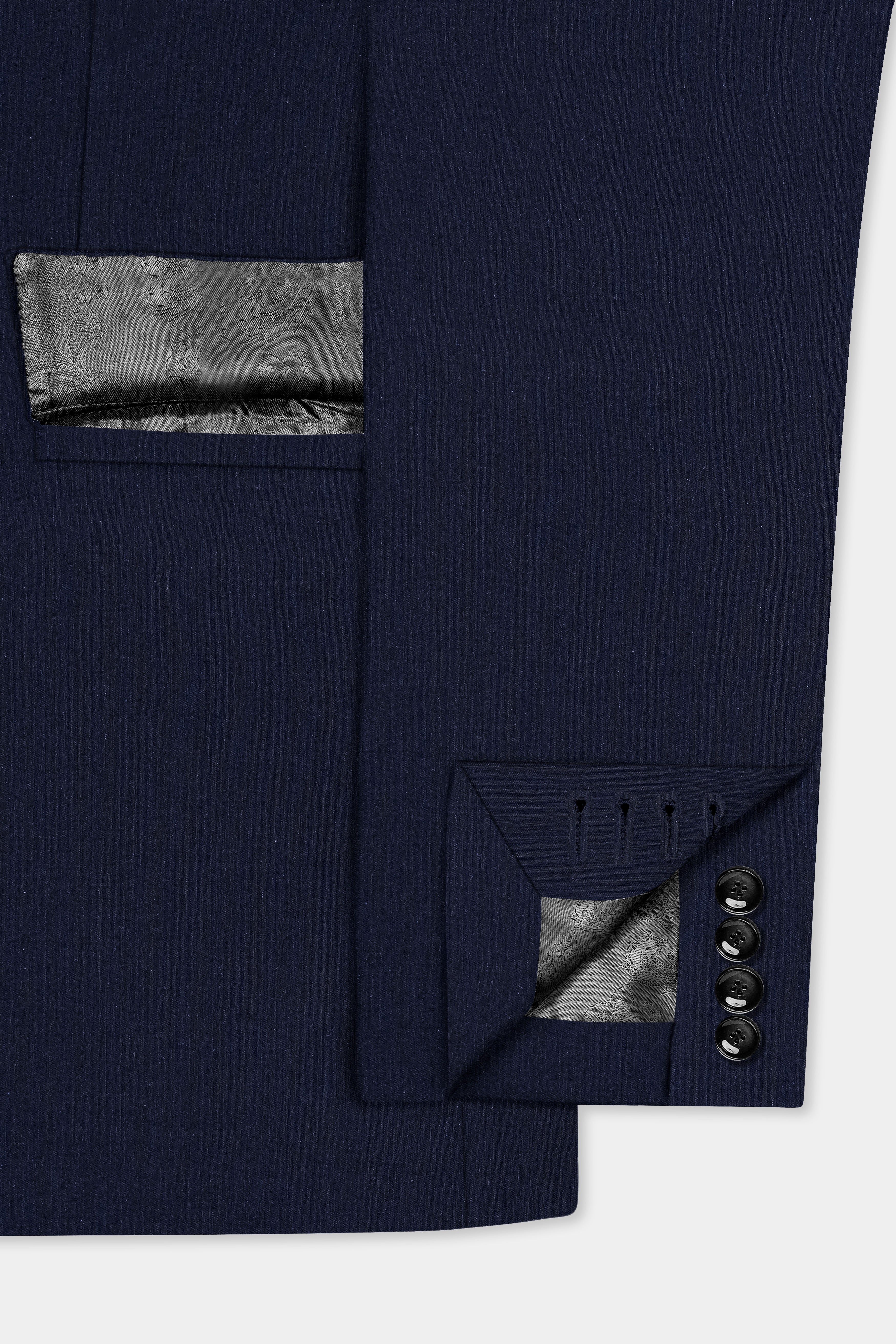 Navy Subtle Sheen Wool Blend Double Breasted Suit