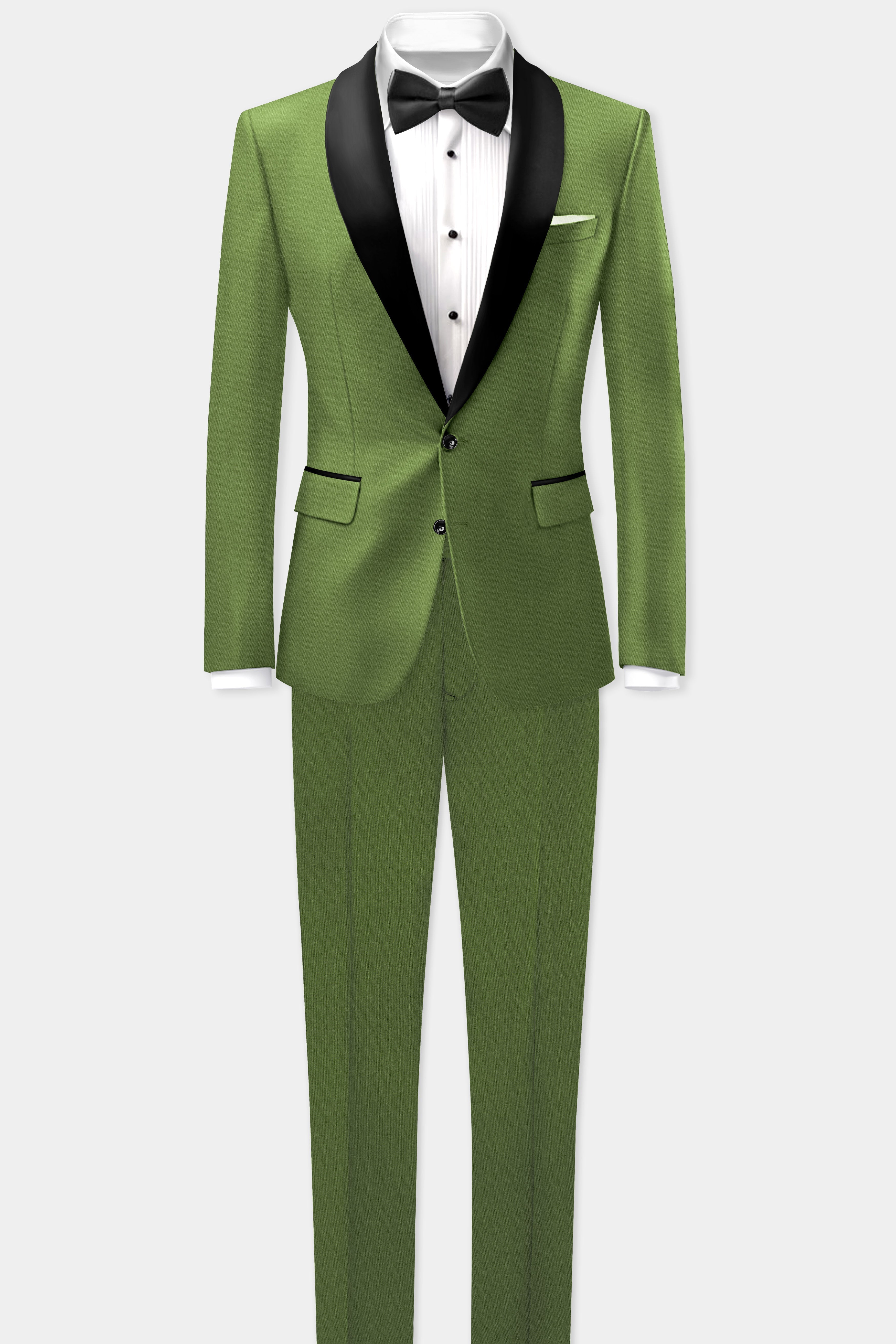 Sage Regal-Dingley Green Solid Wool Rich Tuxedo Stretchable traveler Suit