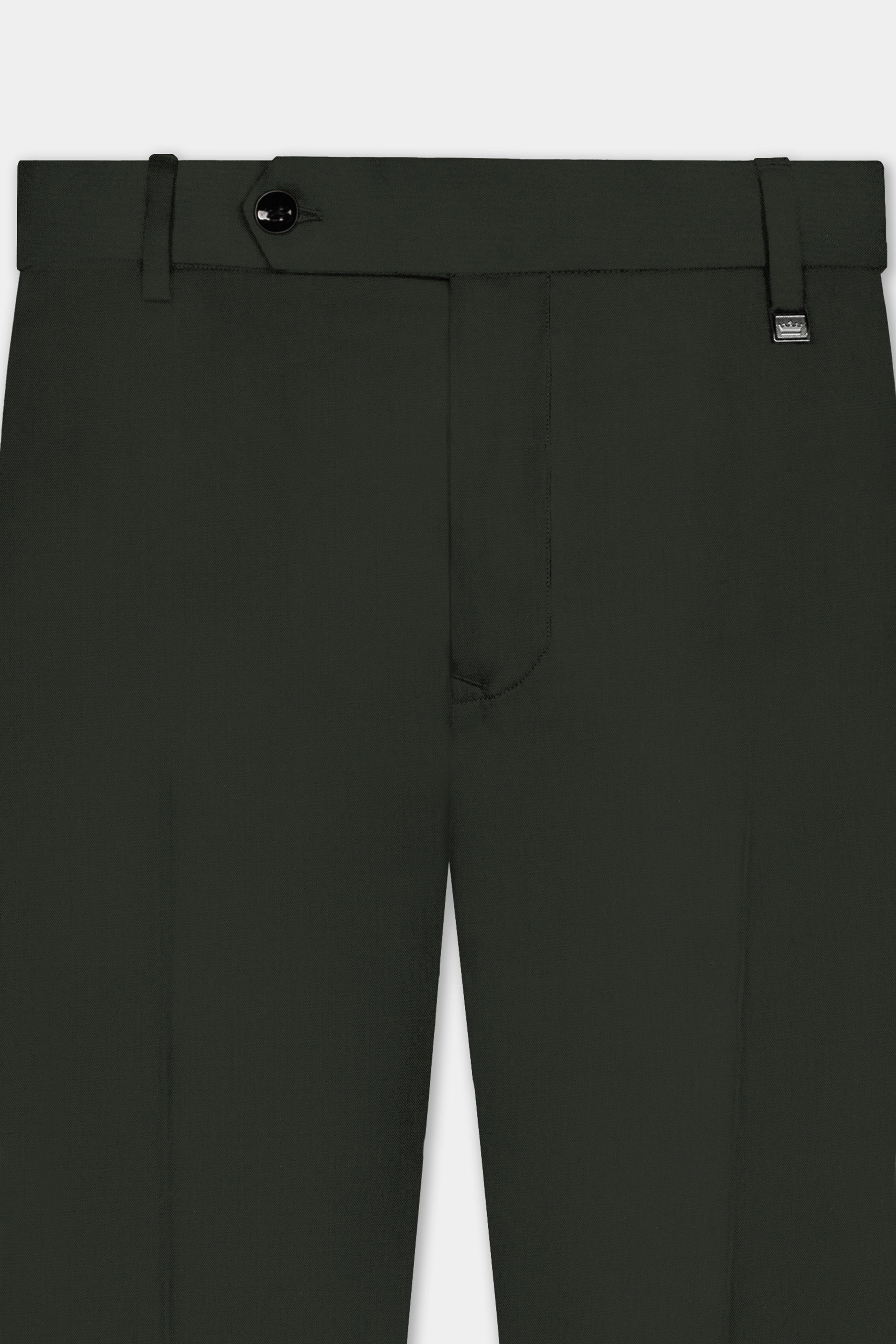 Verdant Majesty-Juniper Green Solid Wool Rich Peak Lapel Tuxedo Stretchable traveler Suit