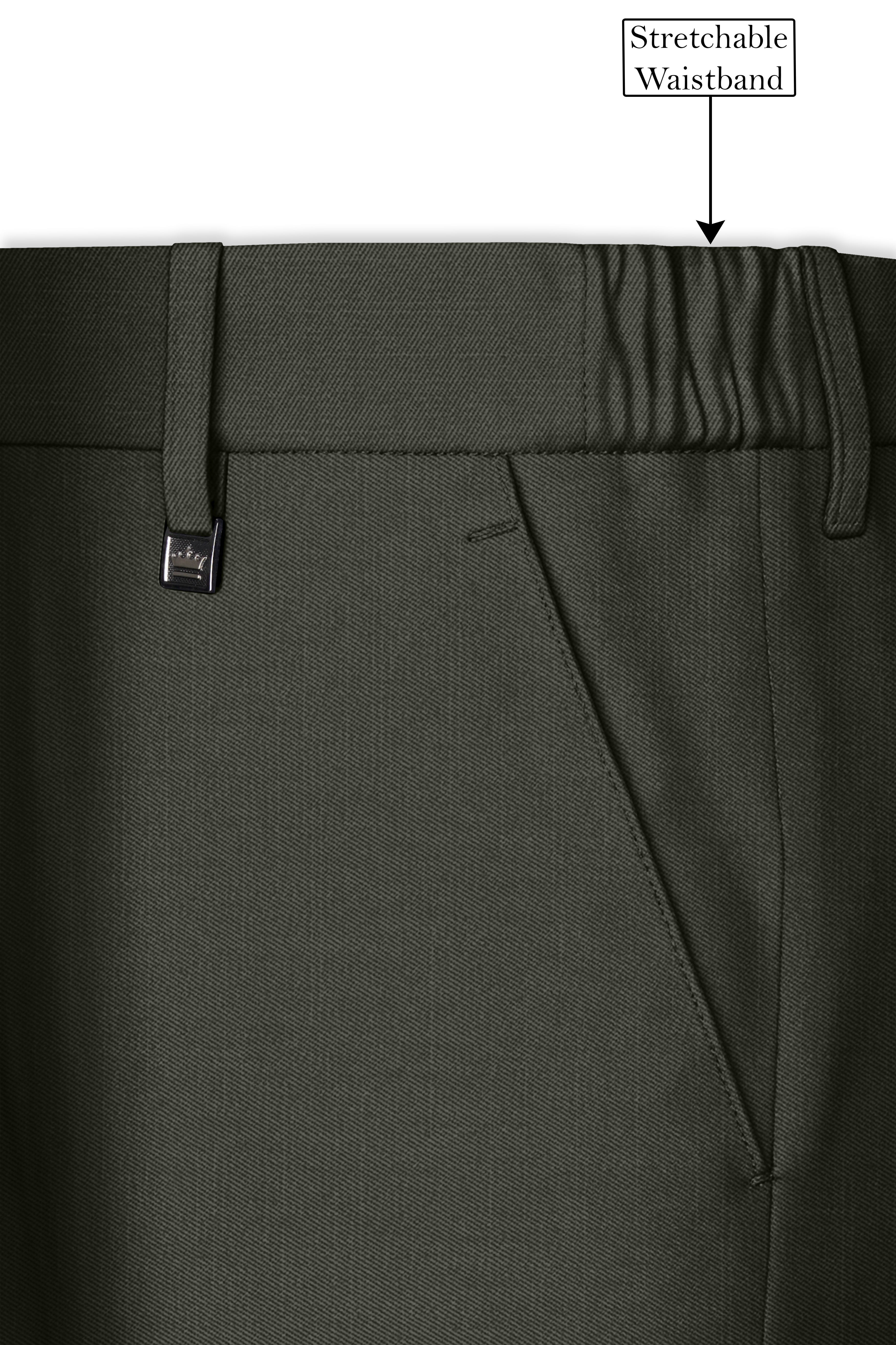 Verdant Majesty-Juniper Green Solid Wool Rich Peak Lapel Tuxedo Slight Stretch Suit