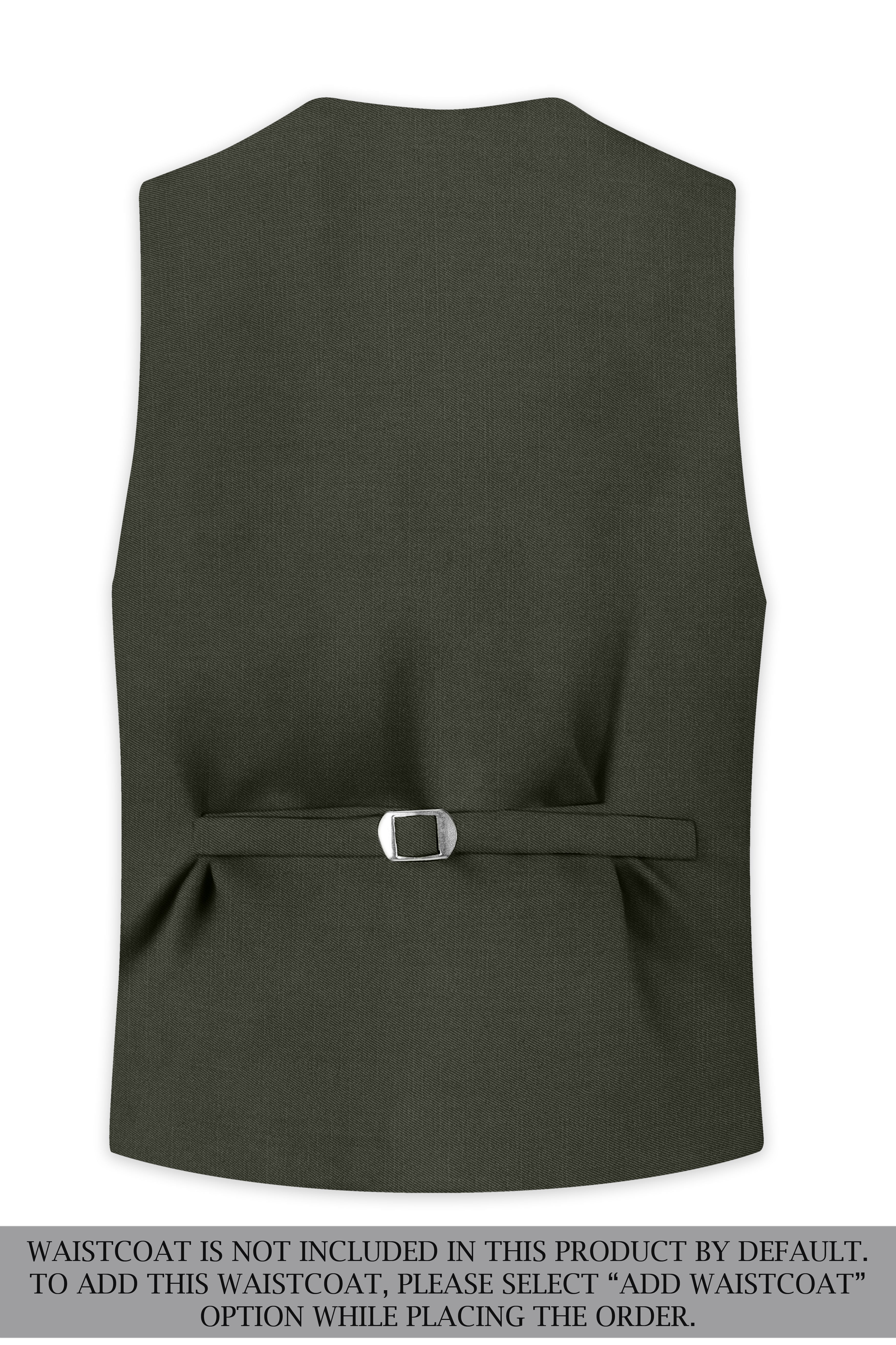 Verdant Majesty-Juniper Green Solid Wool Rich Peak Lapel Tuxedo Slight Stretch Suit