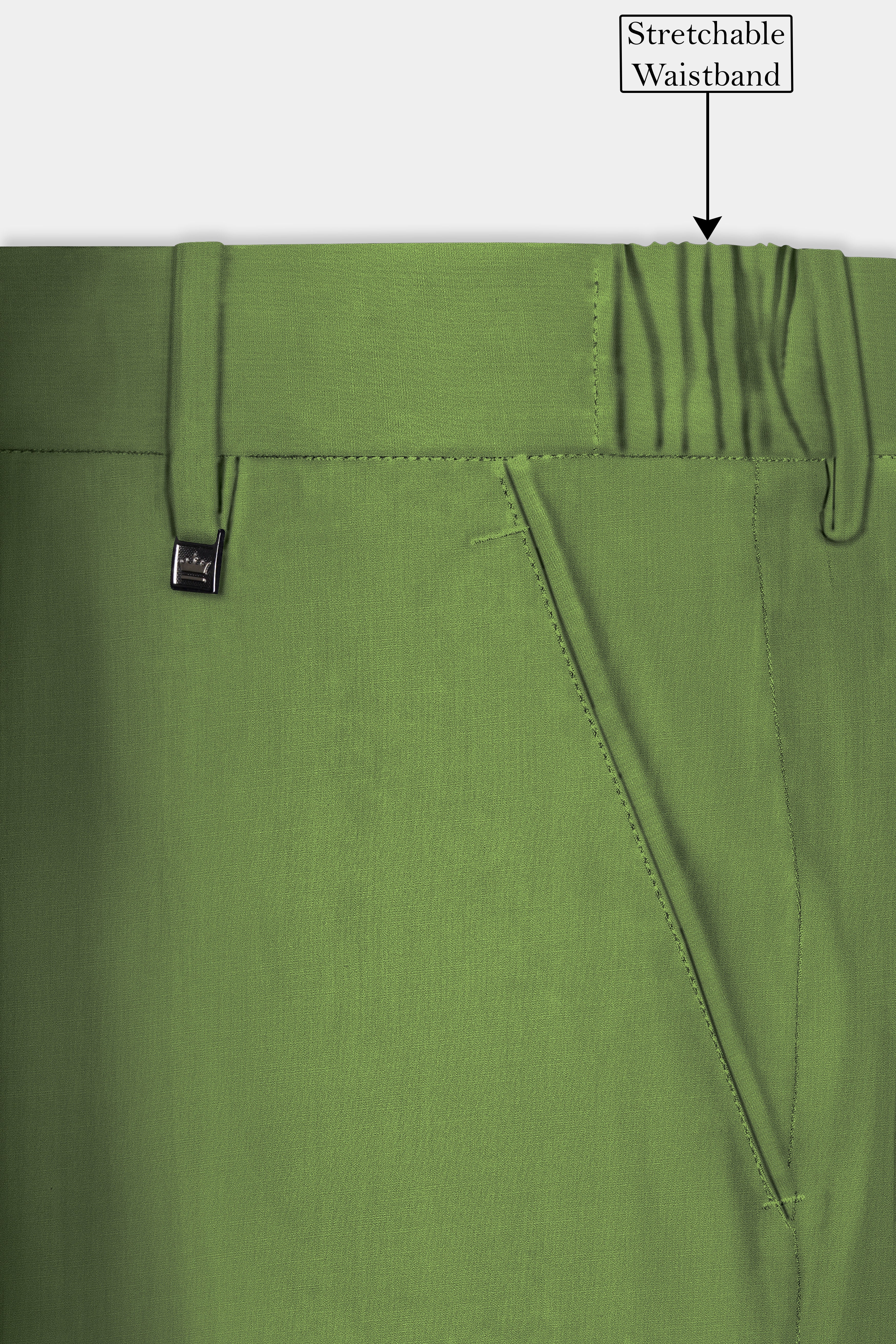 Sage Regal-Dingley Green Solid Wool Rich Cross Placket Bandhgala Stretchable traveler Suit