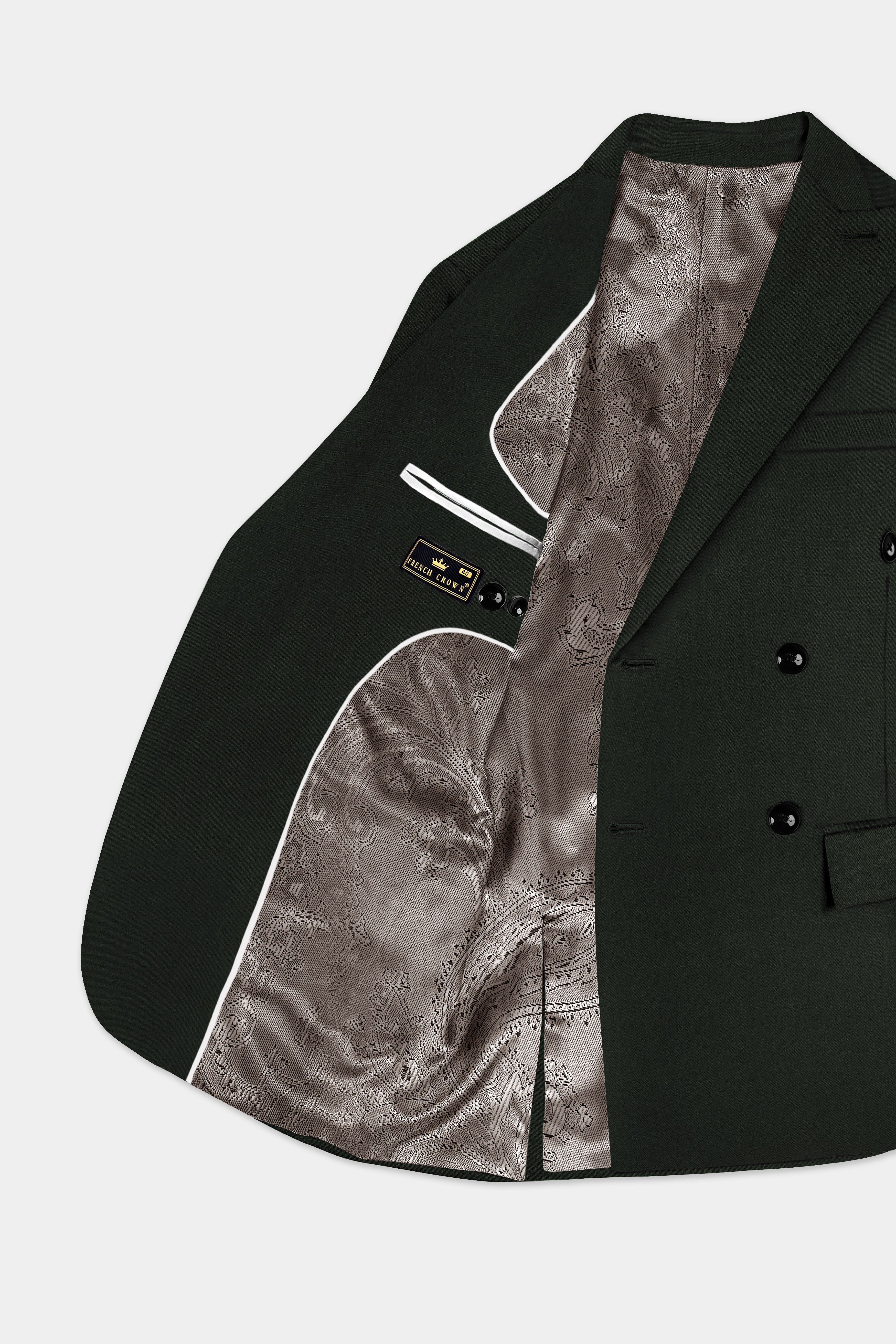 Verdant Majesty-Juniper Green Solid Wool Rich Double Breasted Stretchable traveler Suit