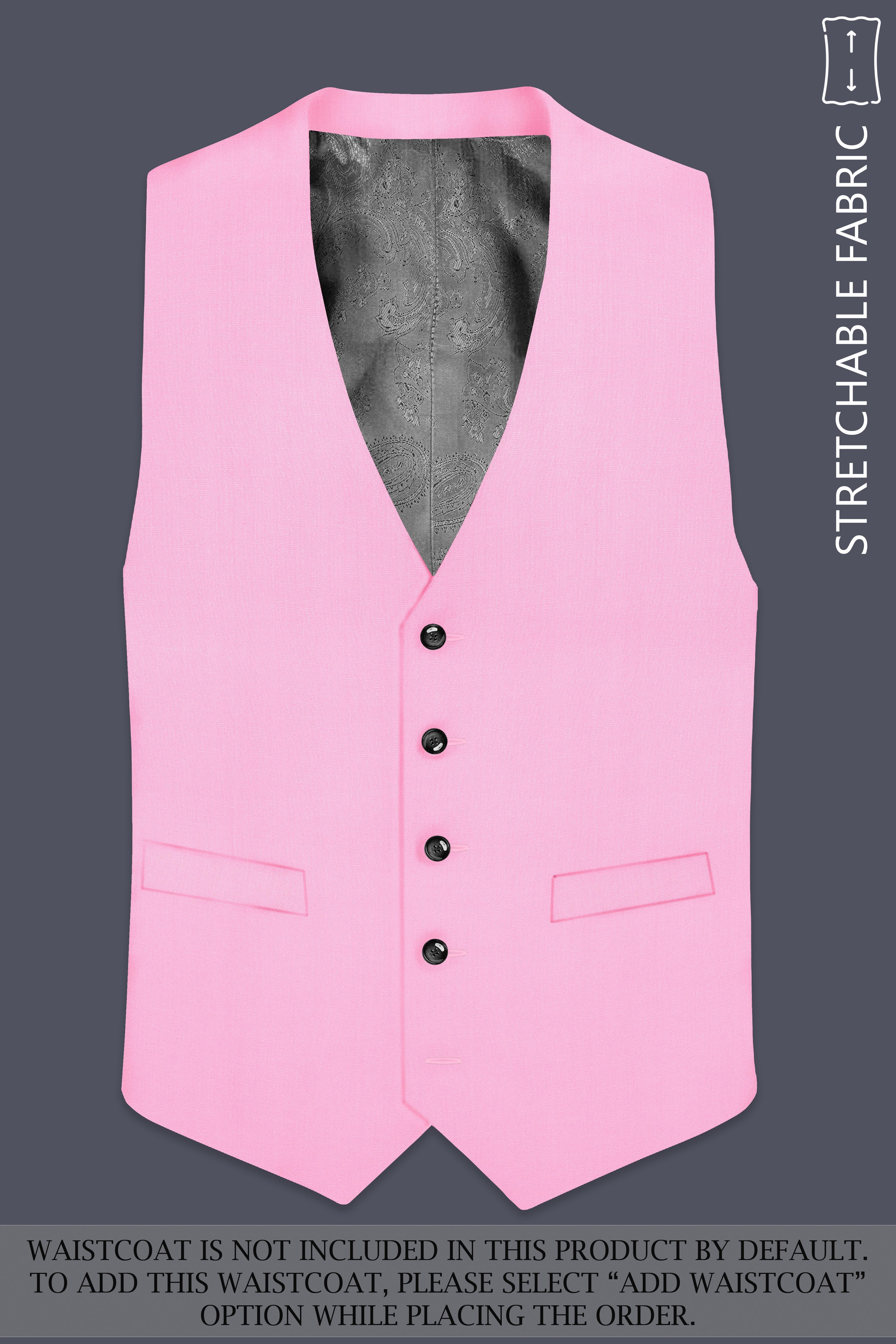 Rosé Reverie-Pestel Pink Solid Wool Rich Double Breasted Stretchable traveler Suit