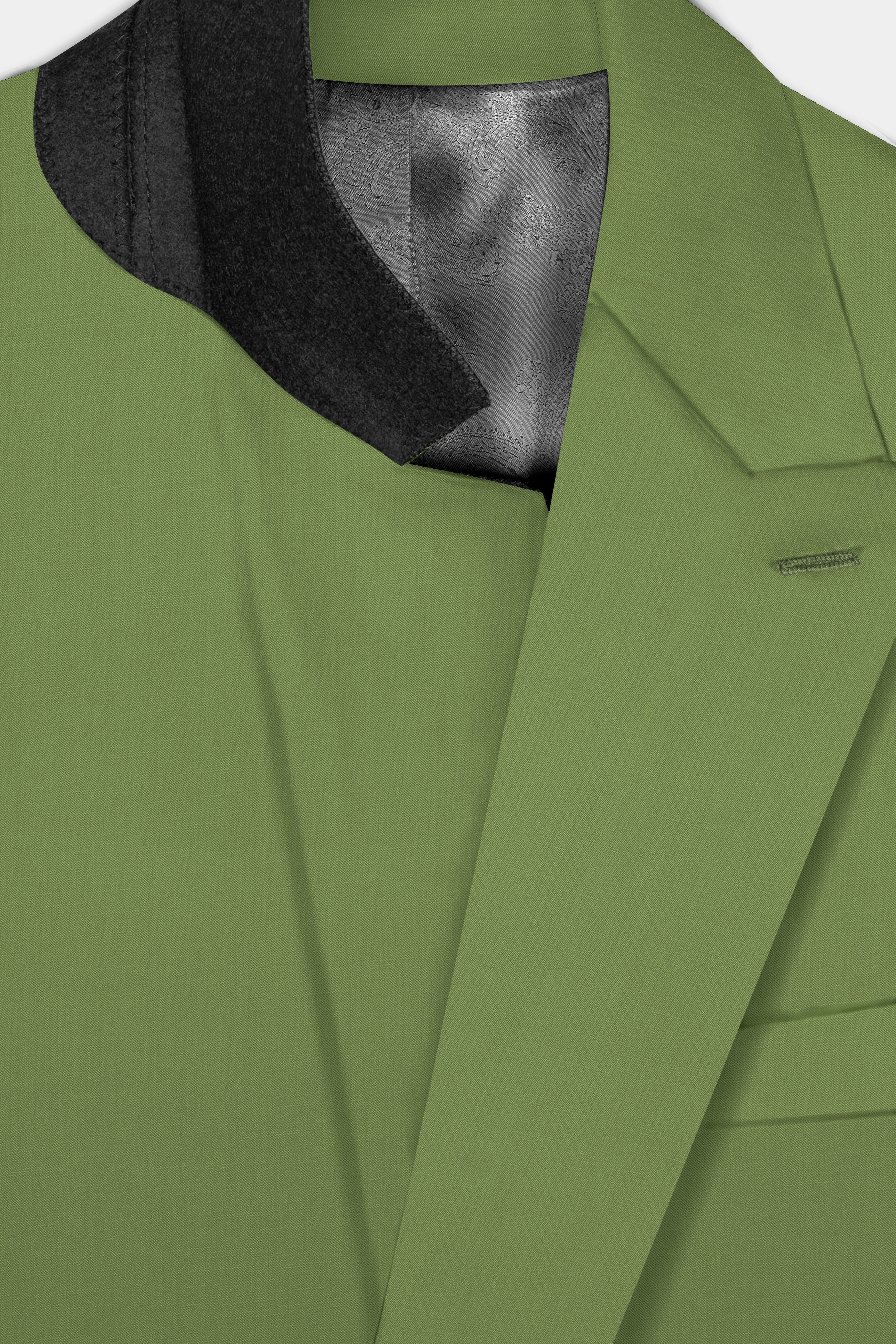 Sage Regal-Dingley Green Solid Wool Rich Double Breasted Stretchable traveler Suit