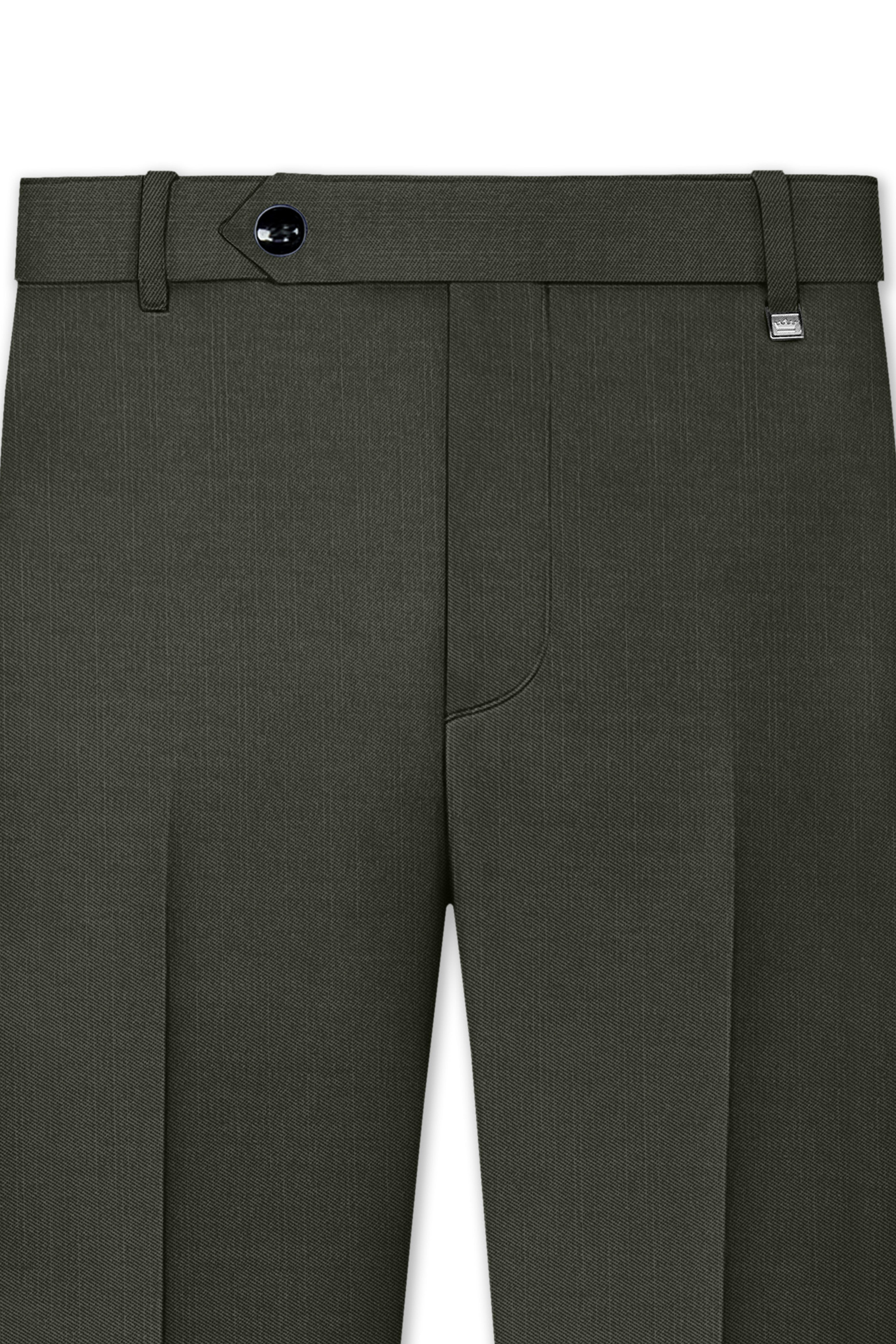 Verdant Majesty-Juniper Green Solid Wool Rich Single Breasted Slight Stretch Suit