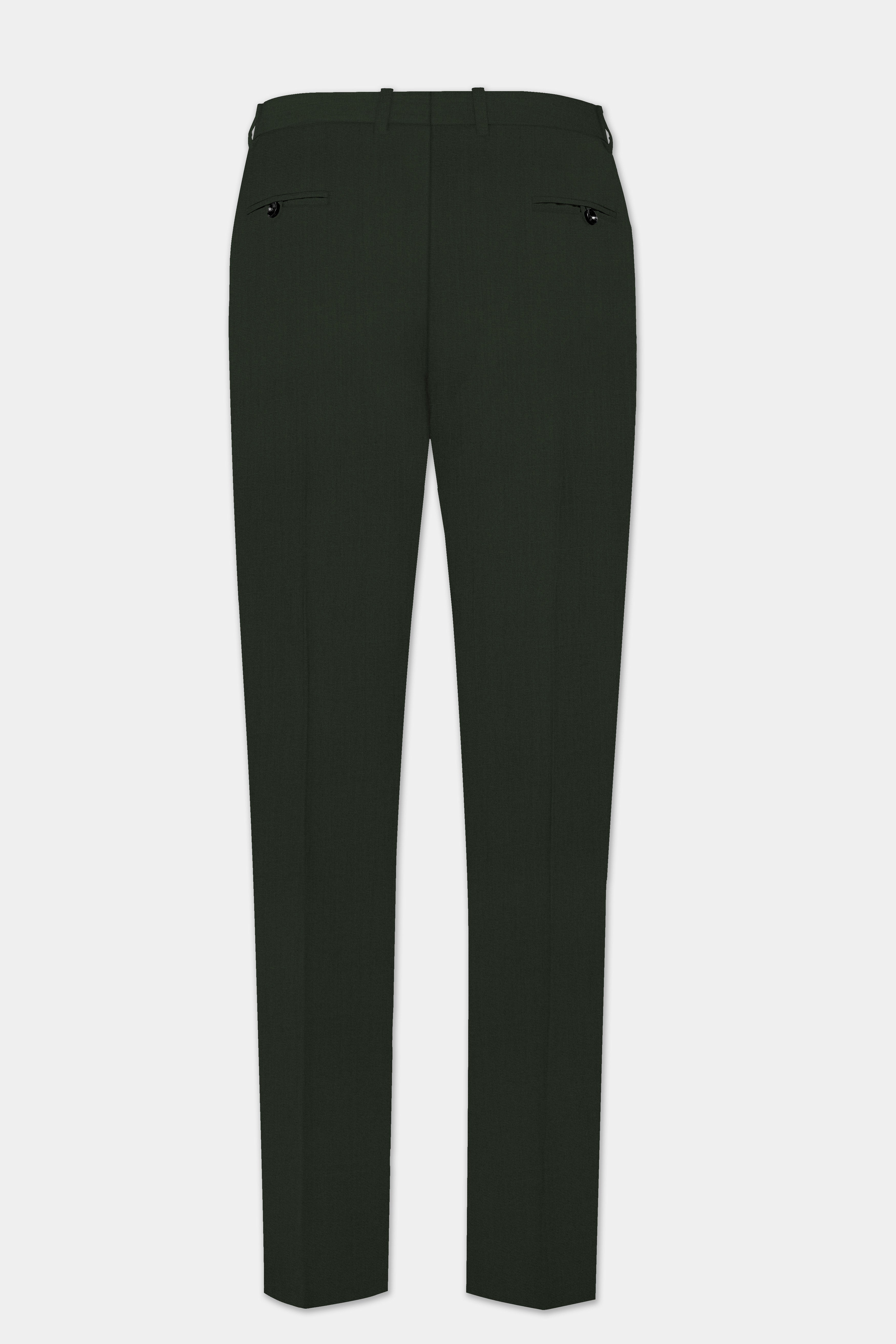 Verdant Majesty-Juniper Green Solid Wool Rich Single Breasted Stretchable traveler Suit