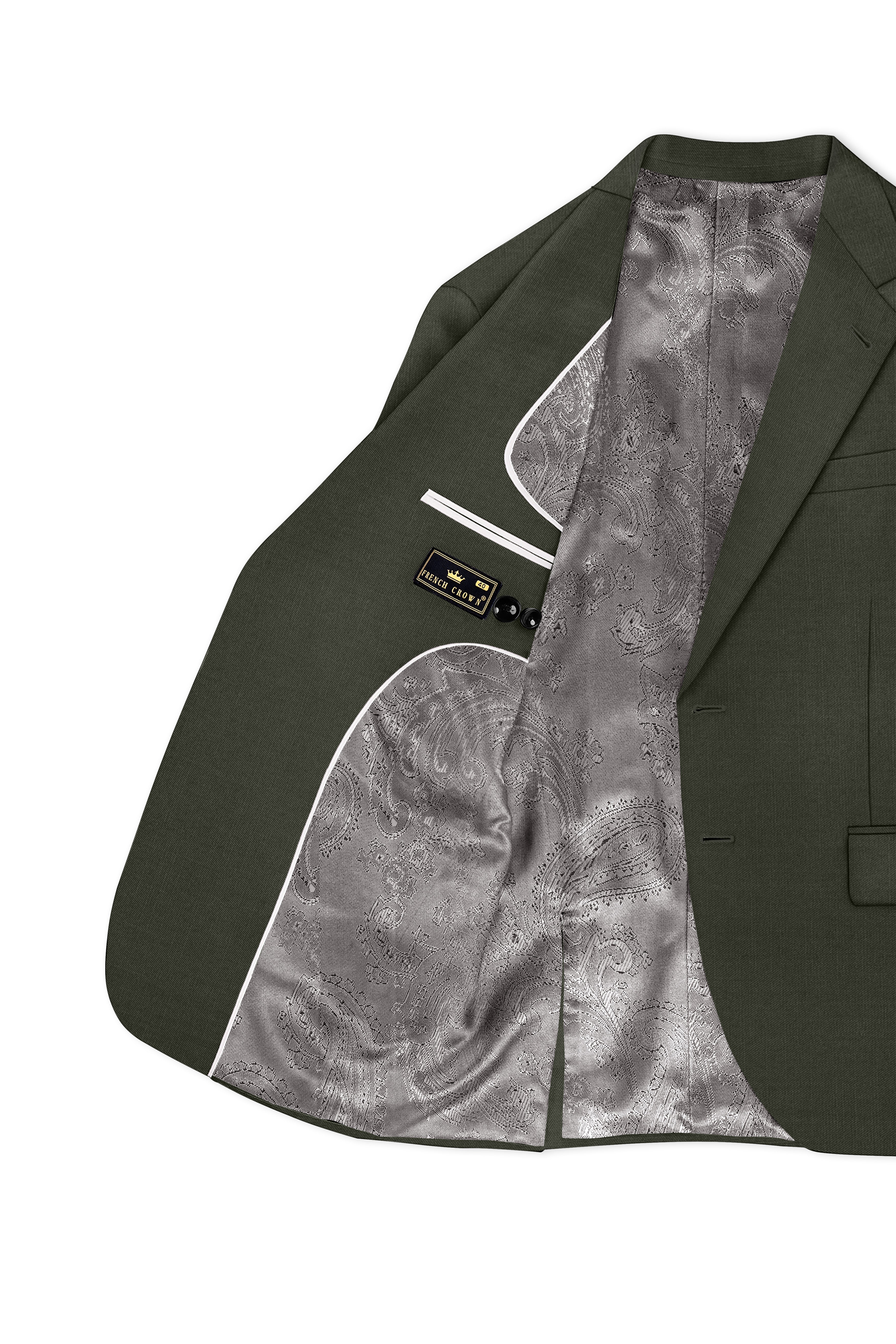 Verdant Majesty-Juniper Green Solid Wool Rich Single Breasted Slight Stretch Suit