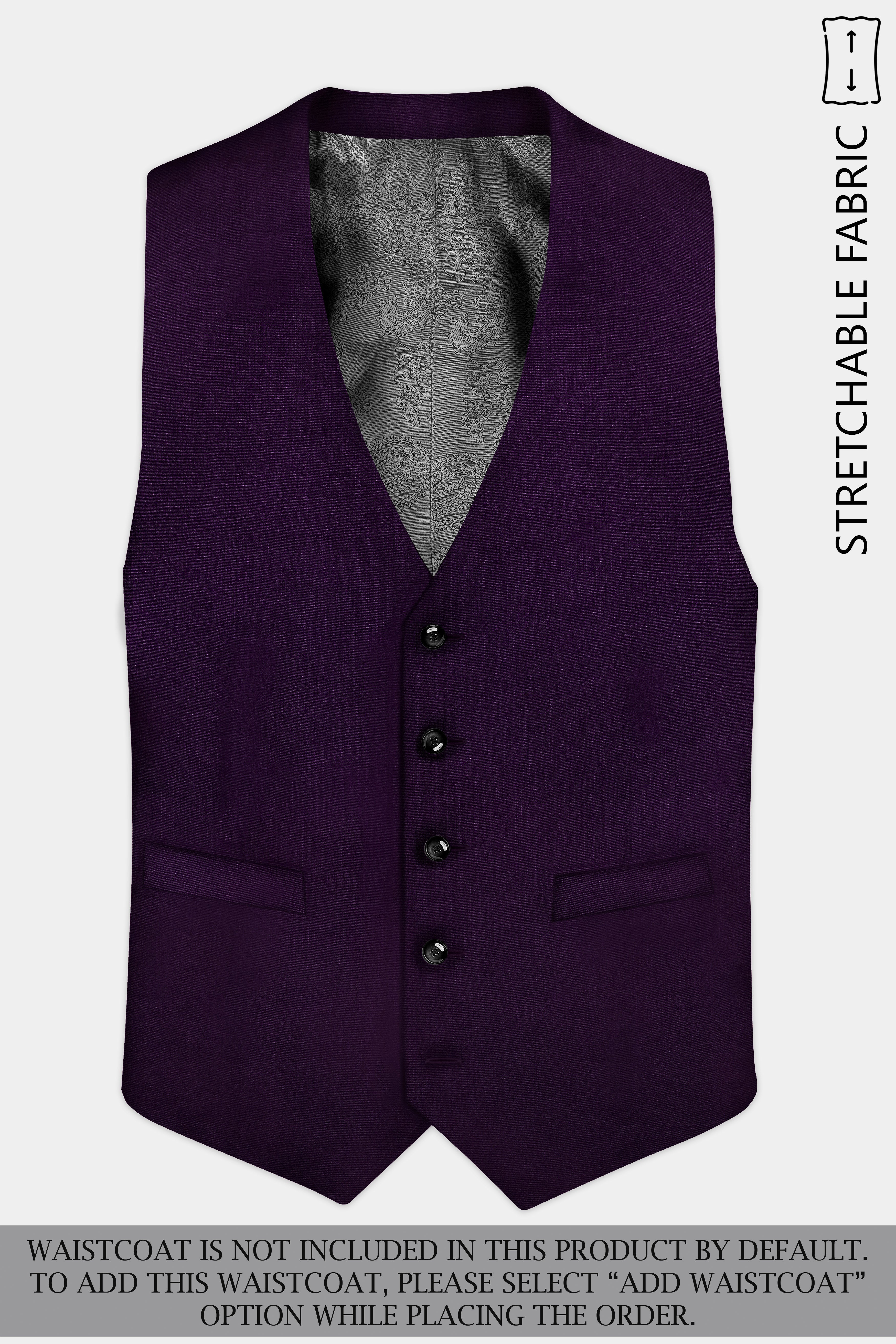 Regal Plum-Eggplant Purple Solid Wool Rich Single Breasted Stretchable traveler Suit
