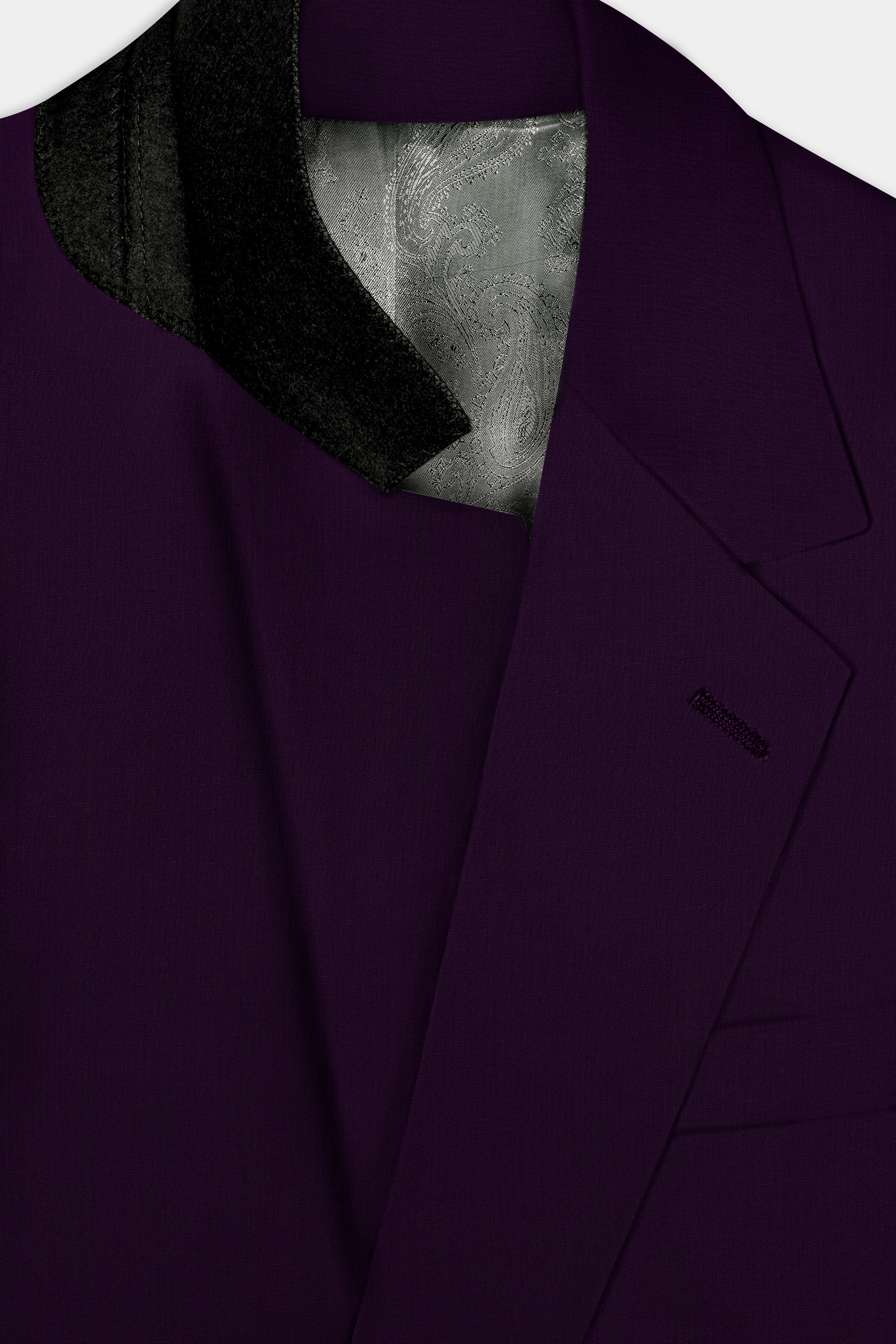 Regal Plum-Eggplant Purple Solid Wool Rich Single Breasted Stretchable traveler Suit